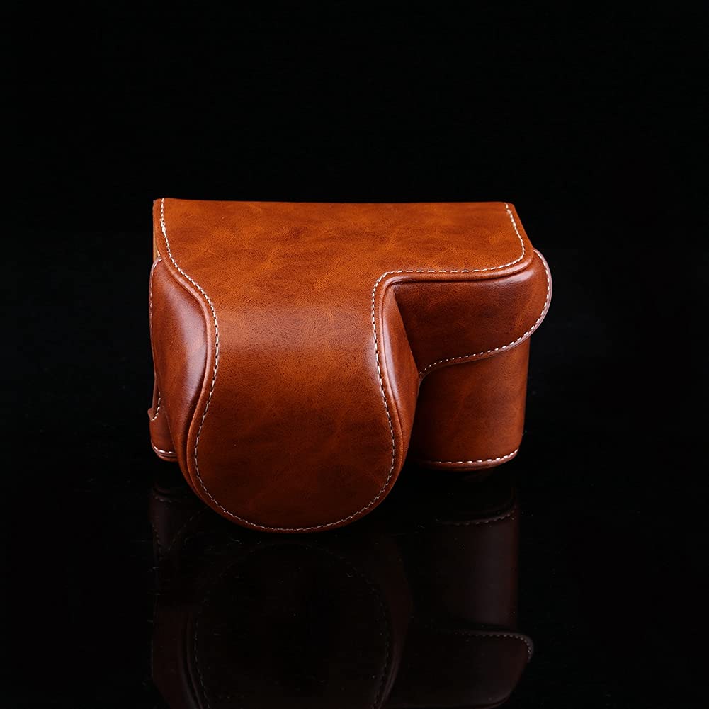 Premium Lightweight PU Leather Camera Bag for Sony A6000 & 16-50mm Lens - Waterproof Protective Case with Padded Interior (Brown) - Perfect for Travel, Photography Outings & Outdoor Adventures