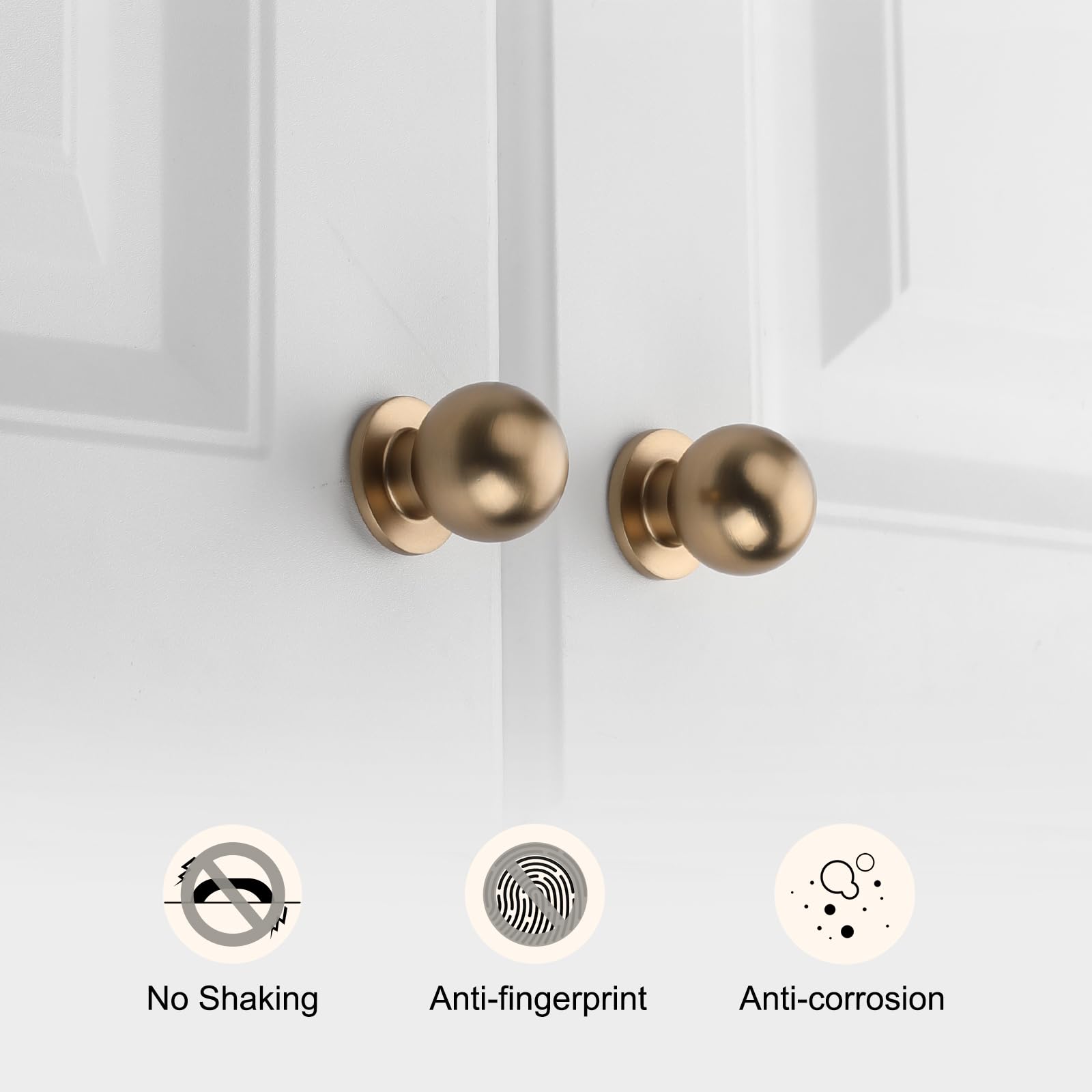 10 Pack Champagne Bronze Cabinet Knobs - Round Drawer Pulls for Kitchen, Bathroom & Bedroom Cabinets - Elegant Hardware Upgrade for Home Decor