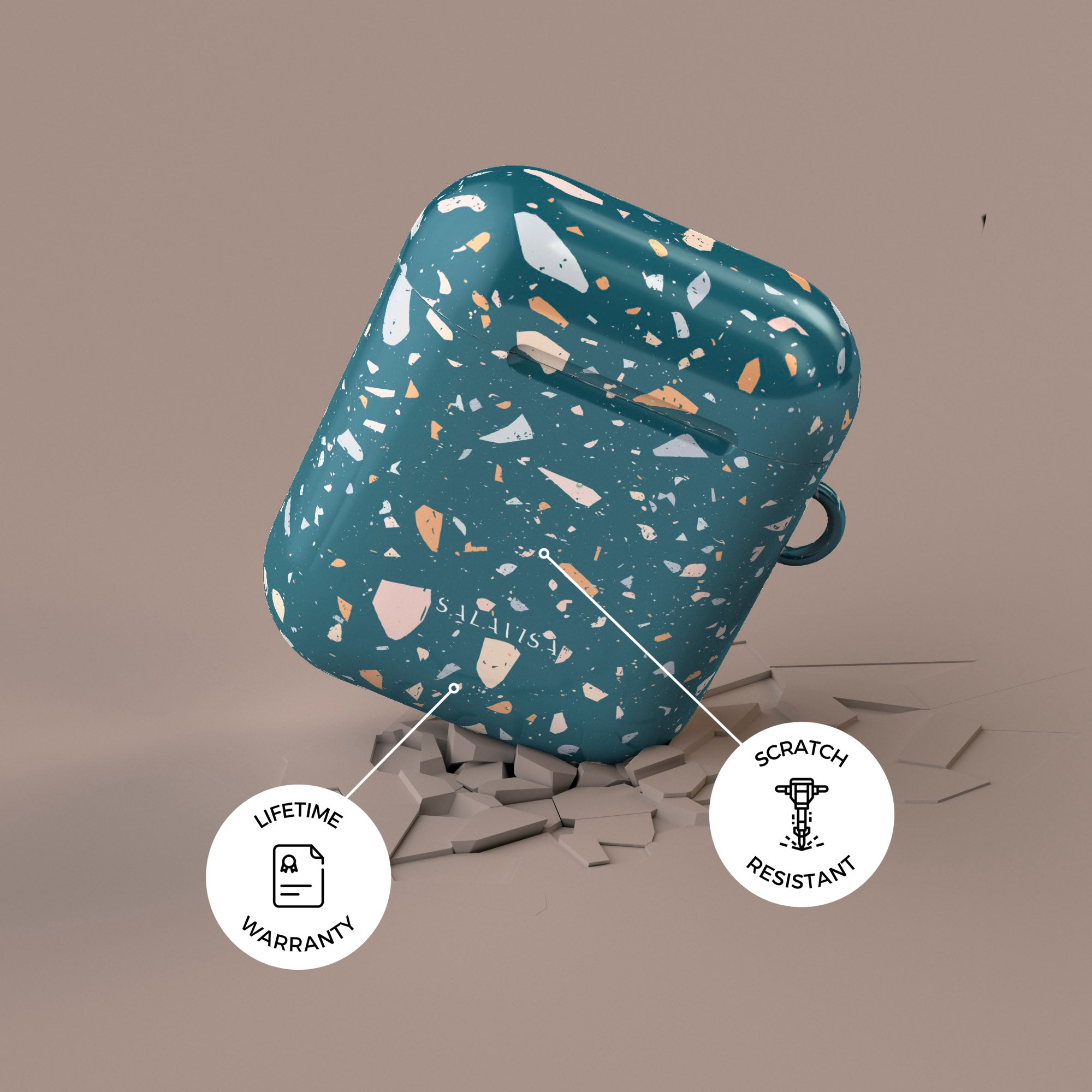 Terrazzo Pattern AirPods Pro Case - Marble Design Protective Cover for Apple AirPods Pro 1/2/3 - Stylish & Durable Phone Accessory for Travel, Work & Daily Use