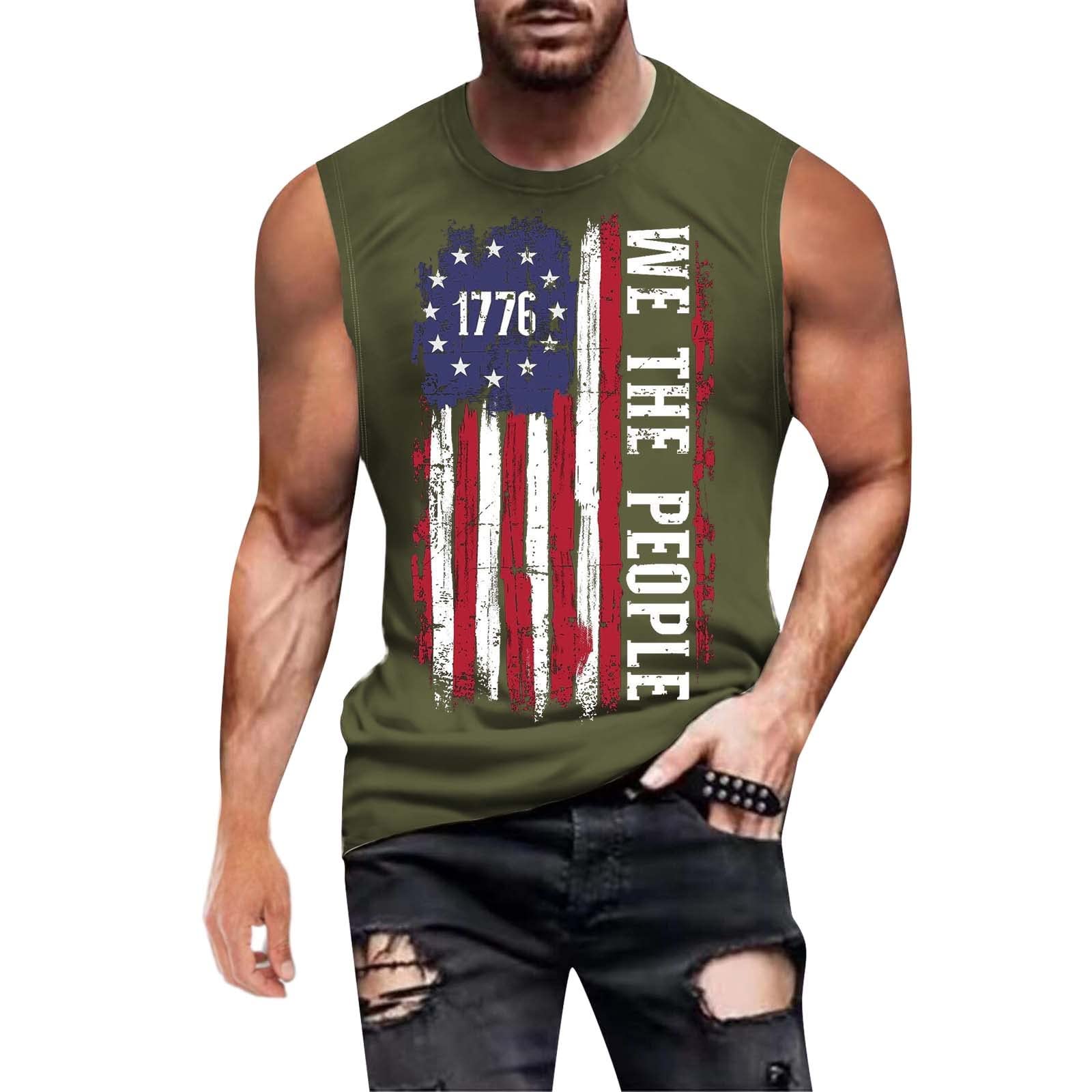 Men's Muscle Tank Top - Trendy Printed Moisture Wicking Sleeveless Shirt for Gym & Workout - Comfortable Summer Activewear for Men