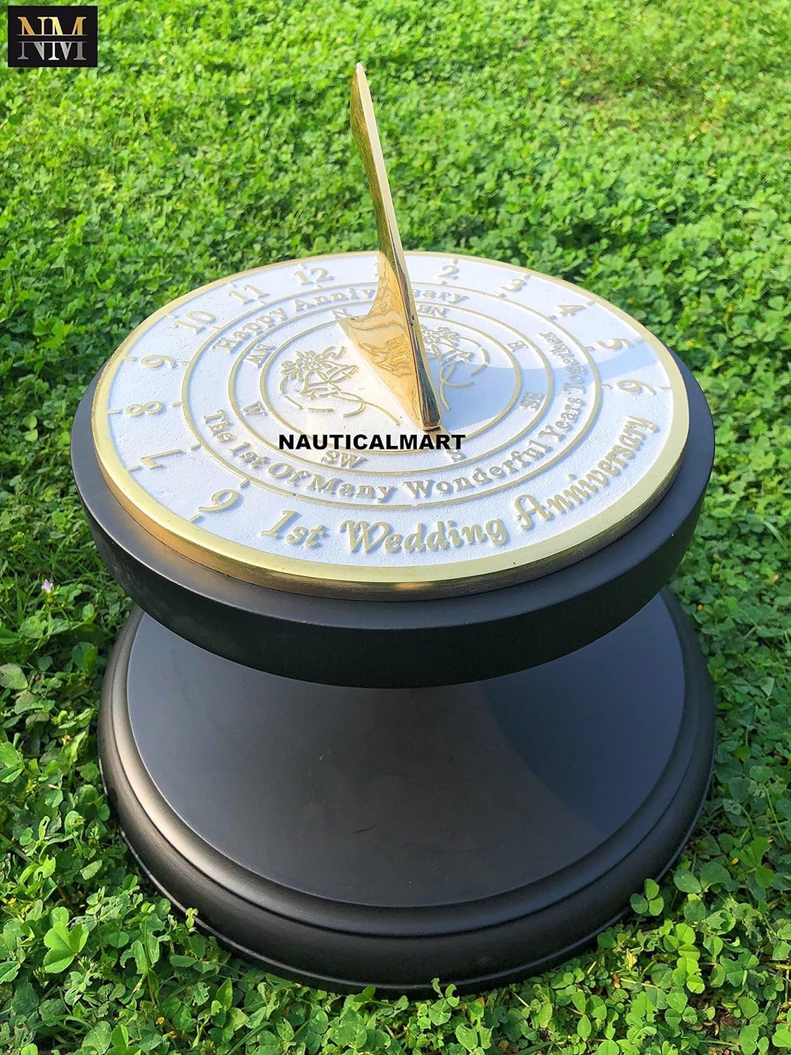 Nautical-Mart First Wedding Anniversary Sundial Gift - Unique 1st Year Marriage Present for Him, Her or Couples - Perfect for Romantic Celebrations & Home Decor