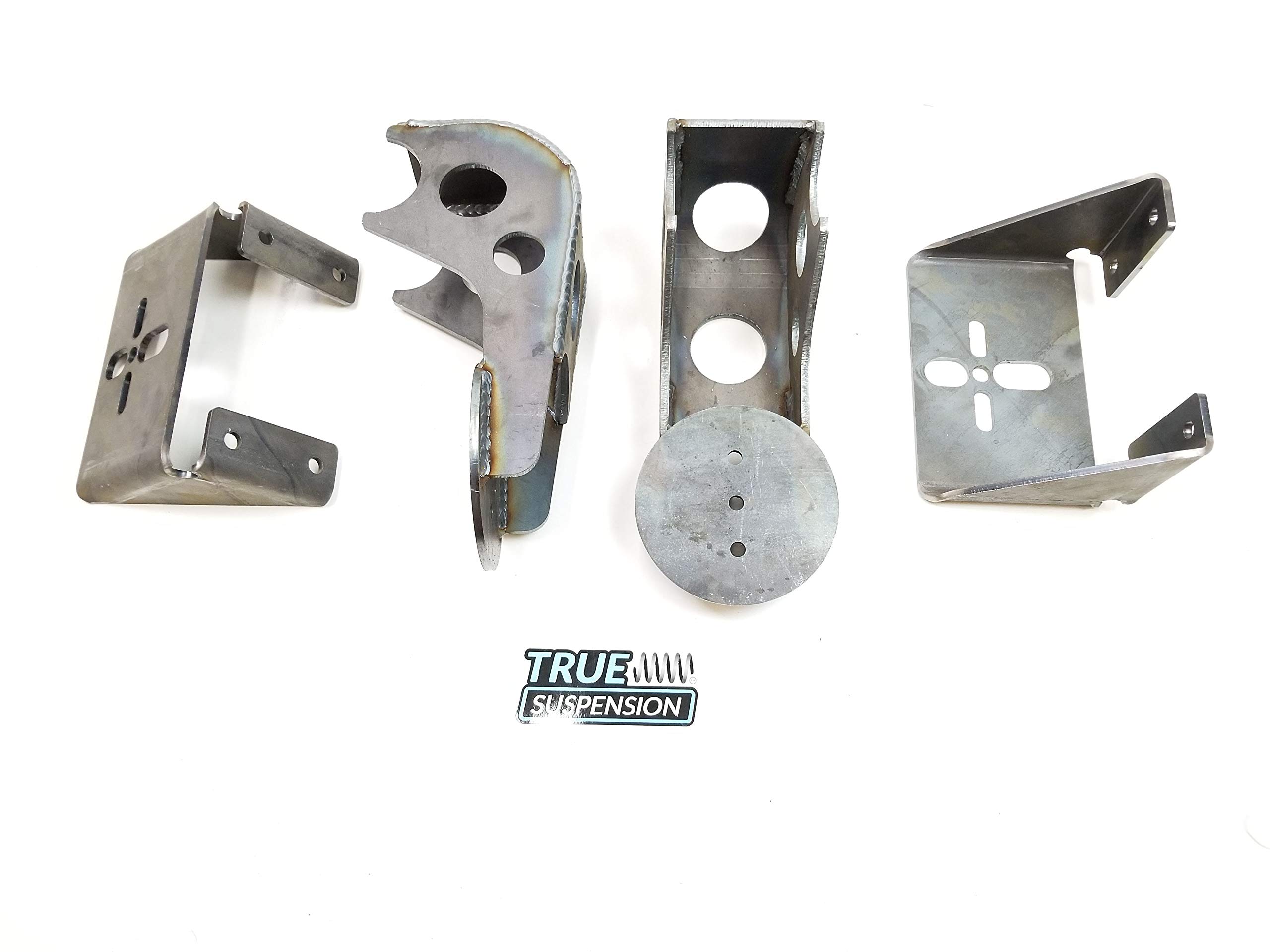 Universal Rear Air Ride Suspension Weld-on Axle Brackets with 2600 Series Air Springs Kit - Low Drop for 4 Link Setup - Perfect for Custom Truck and SUV Suspension Upgrades
