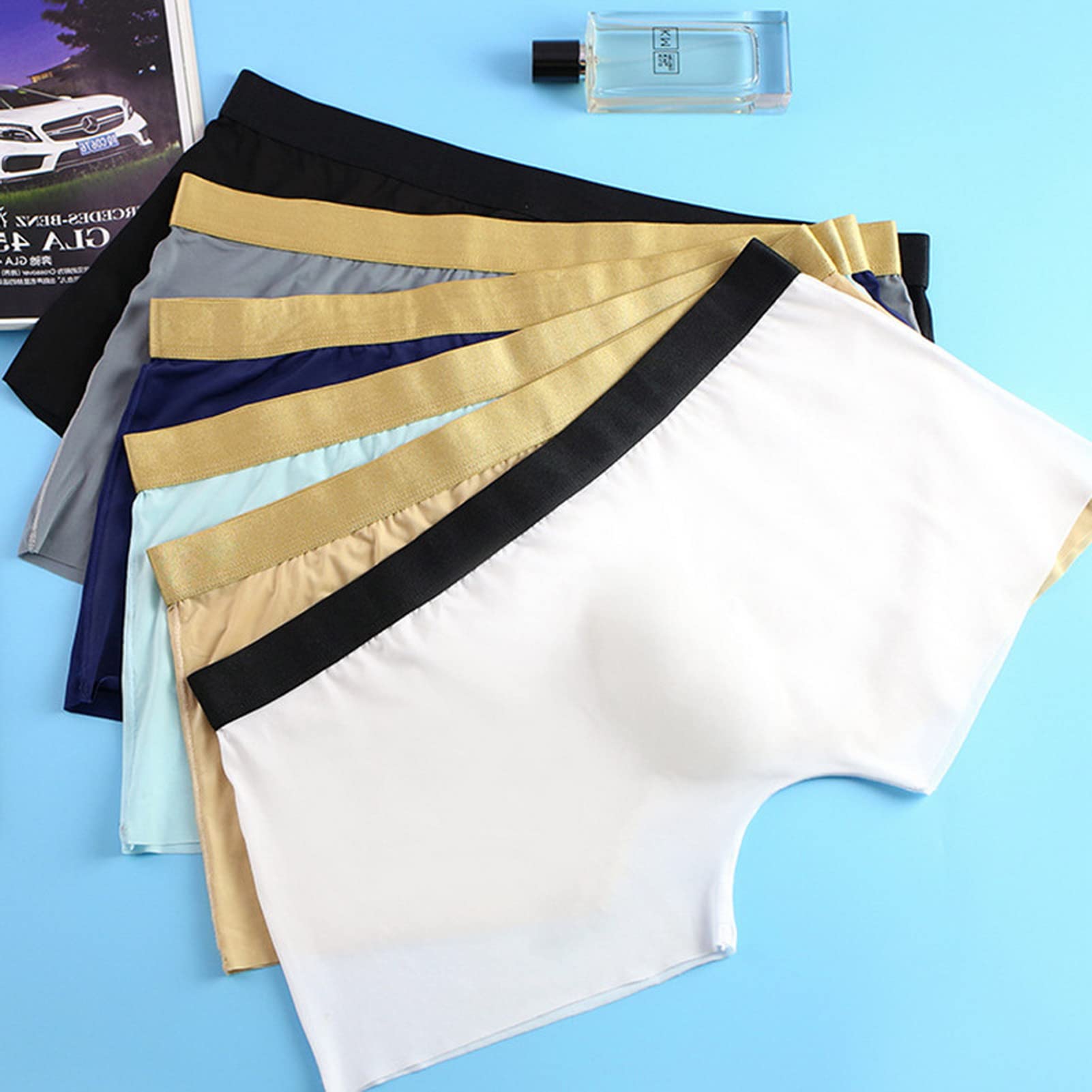 Men's Ice Silk Seamless Underwear - Breathable U-Convex Design Boxer Briefs for Youth | Comfortable Daily Wear & Sports