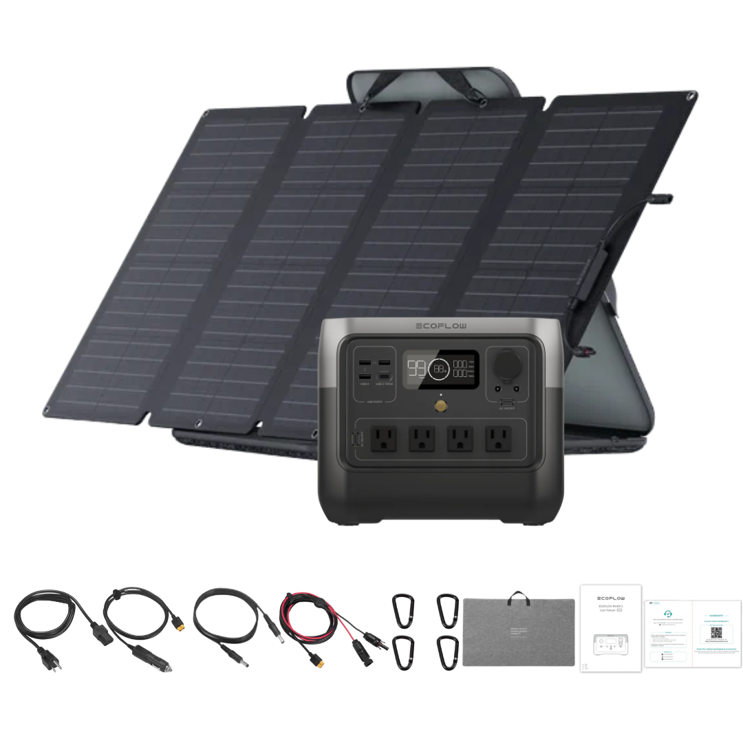 EcoFlow RIVER 2 Pro Portable Power Station with 160W Solar Panel - 768Wh Solar Generator for Camping, RV, Emergencies & Off-Grid Power