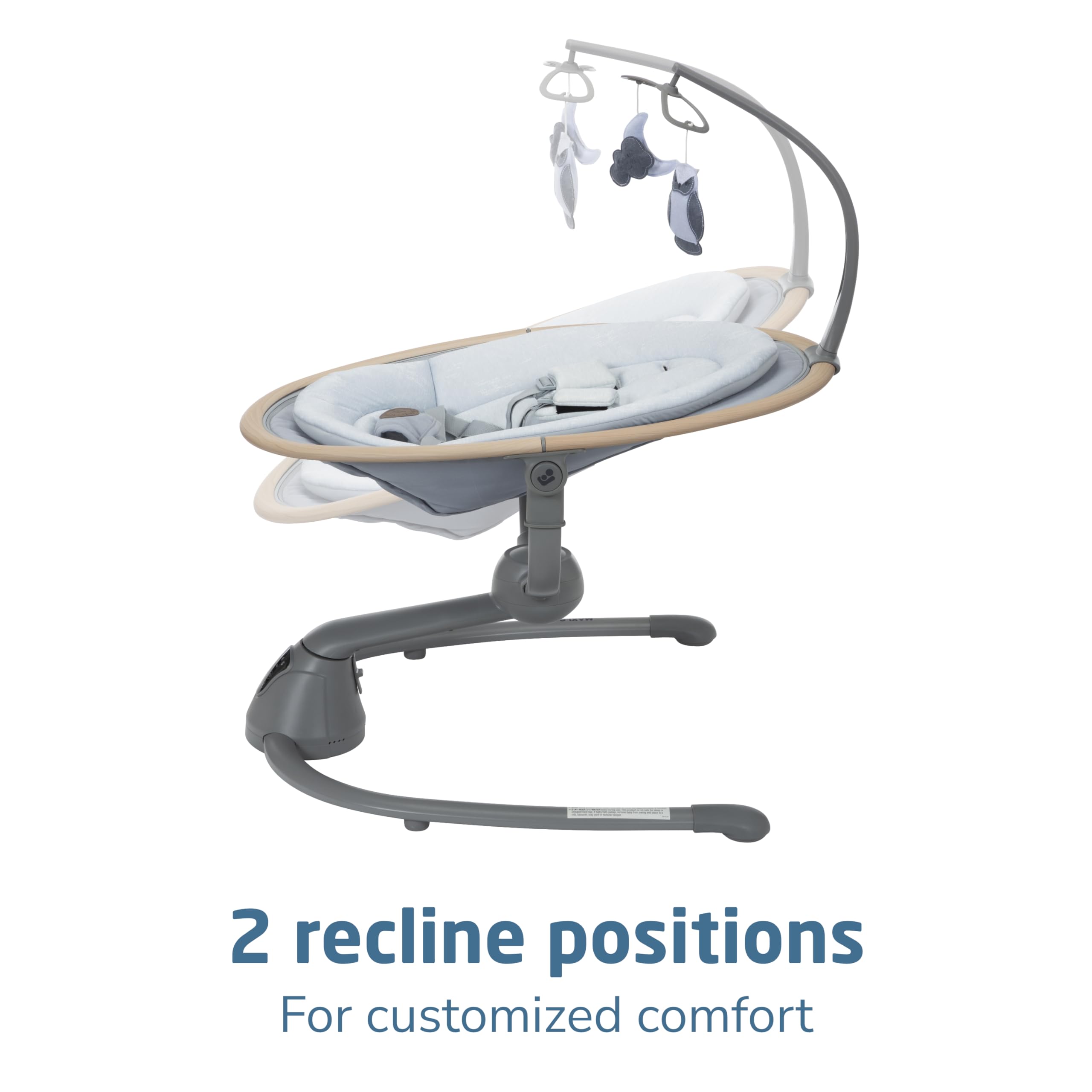 Maxi-Cosi Cassia Baby Swing for Infants - Portable, Foldable & Lightweight with Music & 360° Rotation - Classic Slate | Perfect for Nursery, Travel & Soothing Fussy Babies