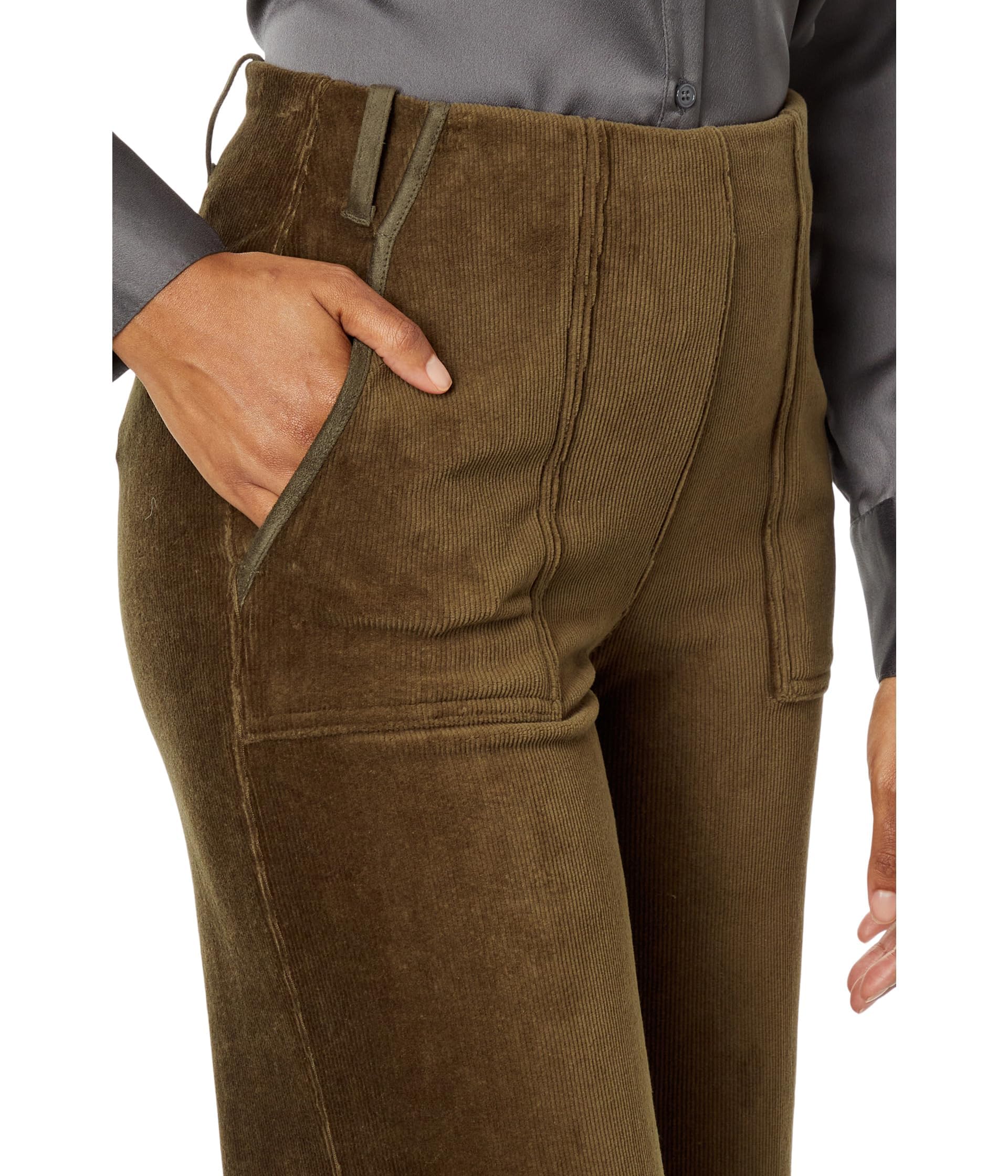 Lysse Kristina Stretch Baby Cord Crop Wide Leg Pants - Comfortable High-Waisted Casual Pants for Women, Perfect for Yoga, Lounge, and Everyday Wear