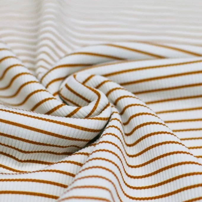 Cognac Stripe Ribbed Knit Sweater - Women's Casual Pullover for Fall & Winter | Perfect for Office, Date Night & Cozy Evenings