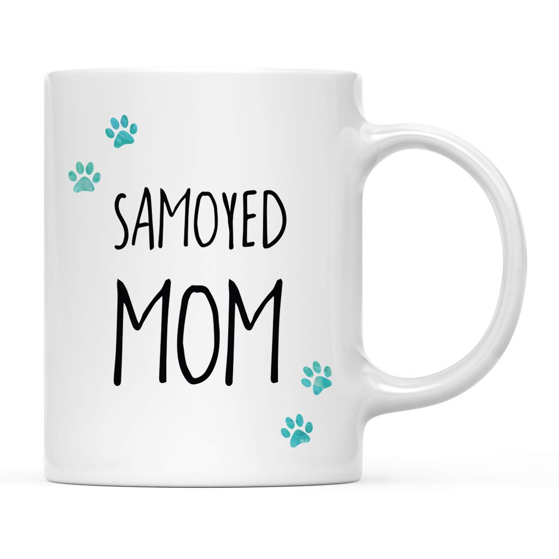Funny Dog Mom Coffee Mug - 11oz Ceramic Cup with Samoyed & Pawprint Design, Perfect Gift for Dog Lovers (Christmas, Birthday) - Includes Gift Box | Great for Coffee, Tea, Office Use & Dog Lover Gifts