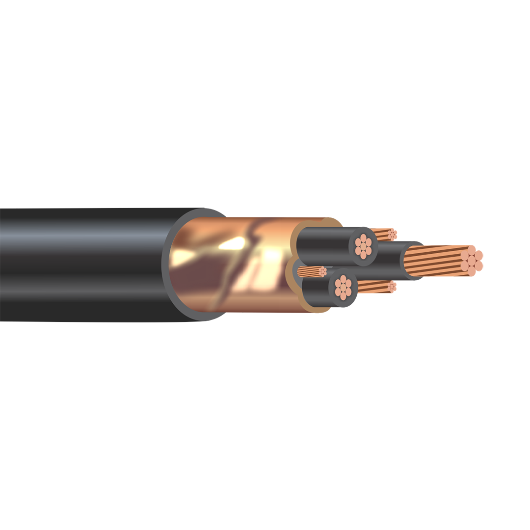 1 AWG 3C VFD Cable with 3/6 Ground Shield - 600/1KV XLP Insulation Shielded Power Cable for Industrial Motors, Pumps & Variable Frequency Drives