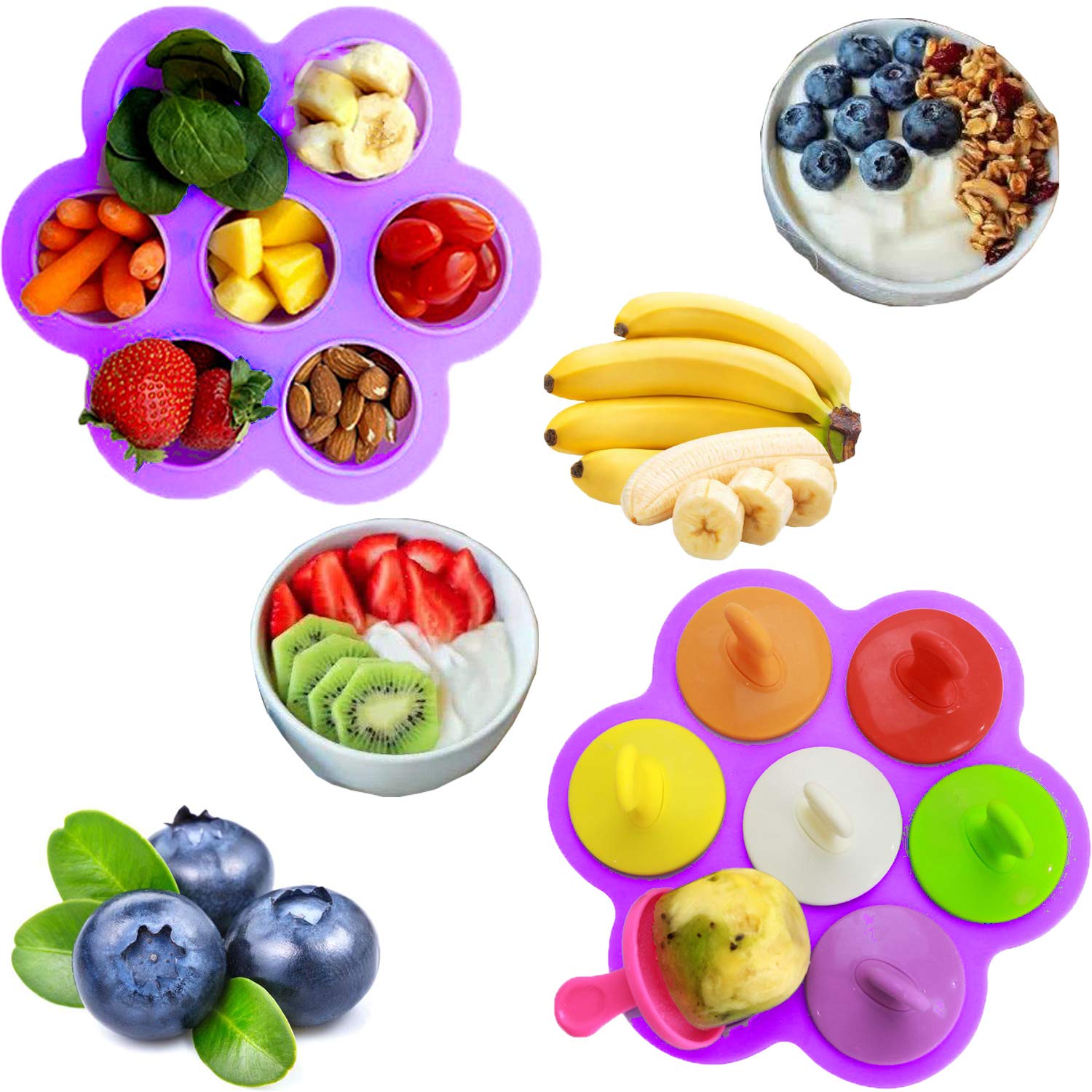 **Reusable Silicone Popsicle Molds with Lids & Sticks - No Drip Ice Pop Maker for DIY Frozen Treats - Perfect for Summer Snacks, Kids' Parties & Healthy Desserts**