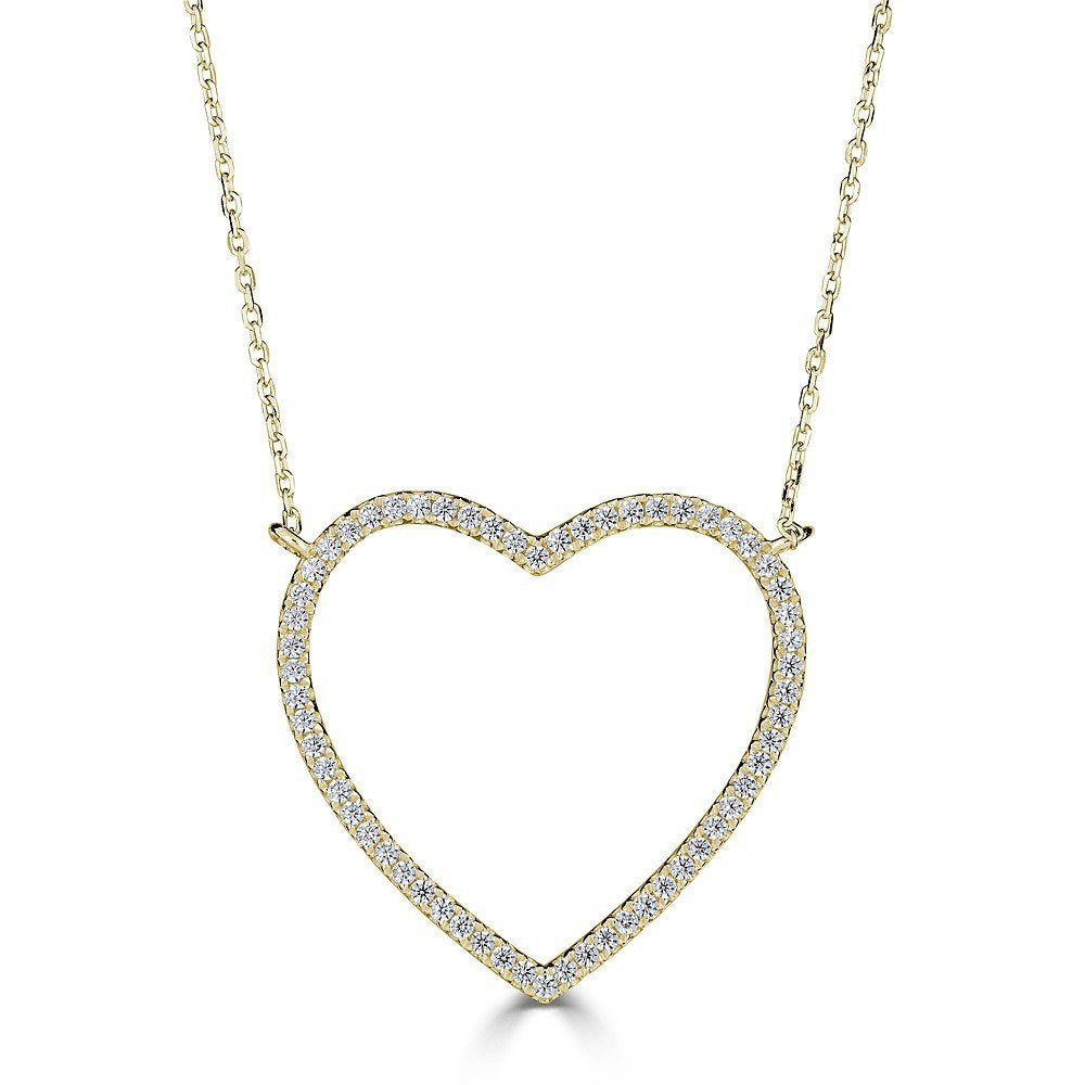 14K Gold 1/4 CTW Diamond Heart Pendant Necklace for Women - Elegant Valentine's Day Gift, Anniversary Jewelry & Everyday Luxury Accessory