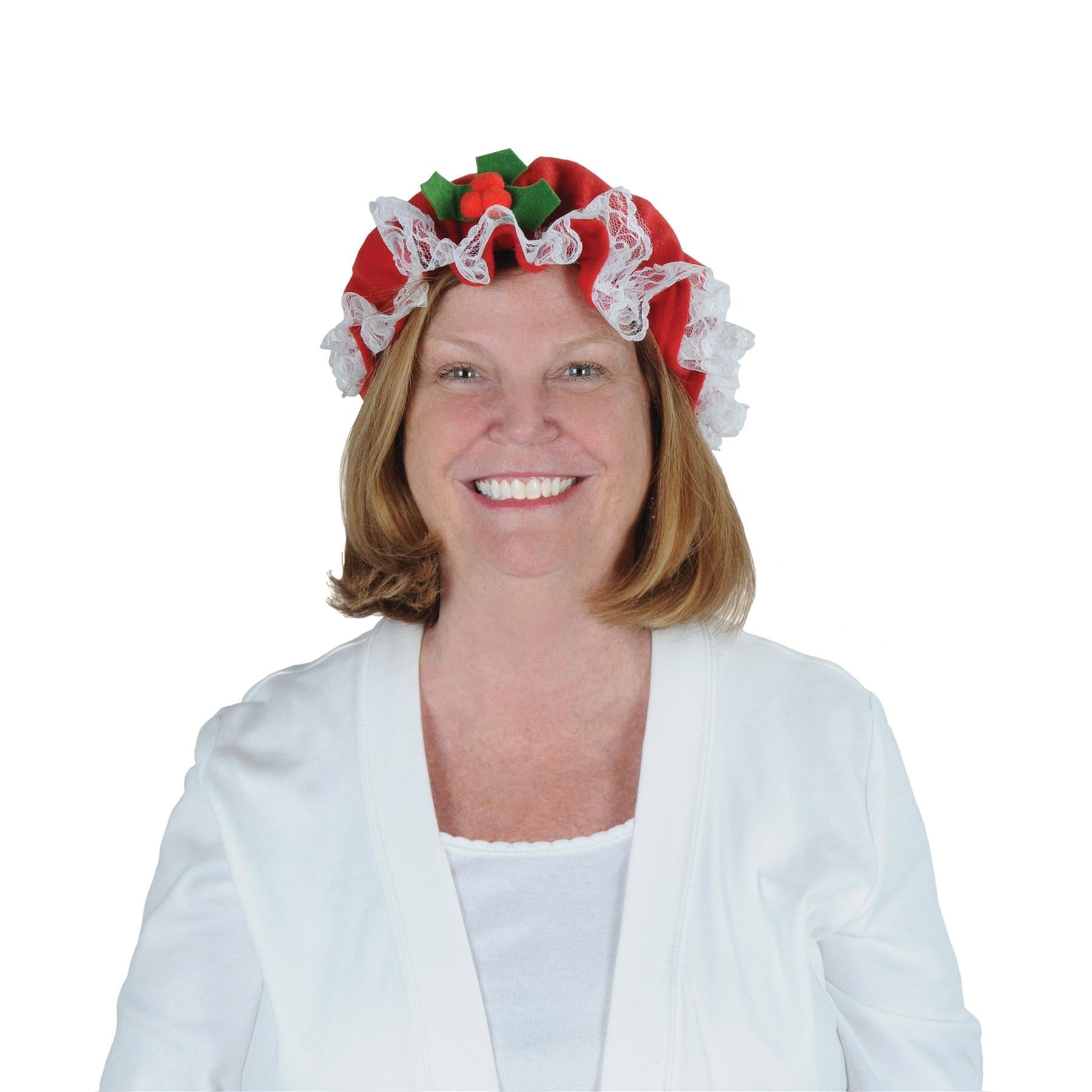 12 Pack Beistle Christmas Mrs Claus Hat - Festive Santa Hats for Holiday Parties, Costumes & Christmas Decorations