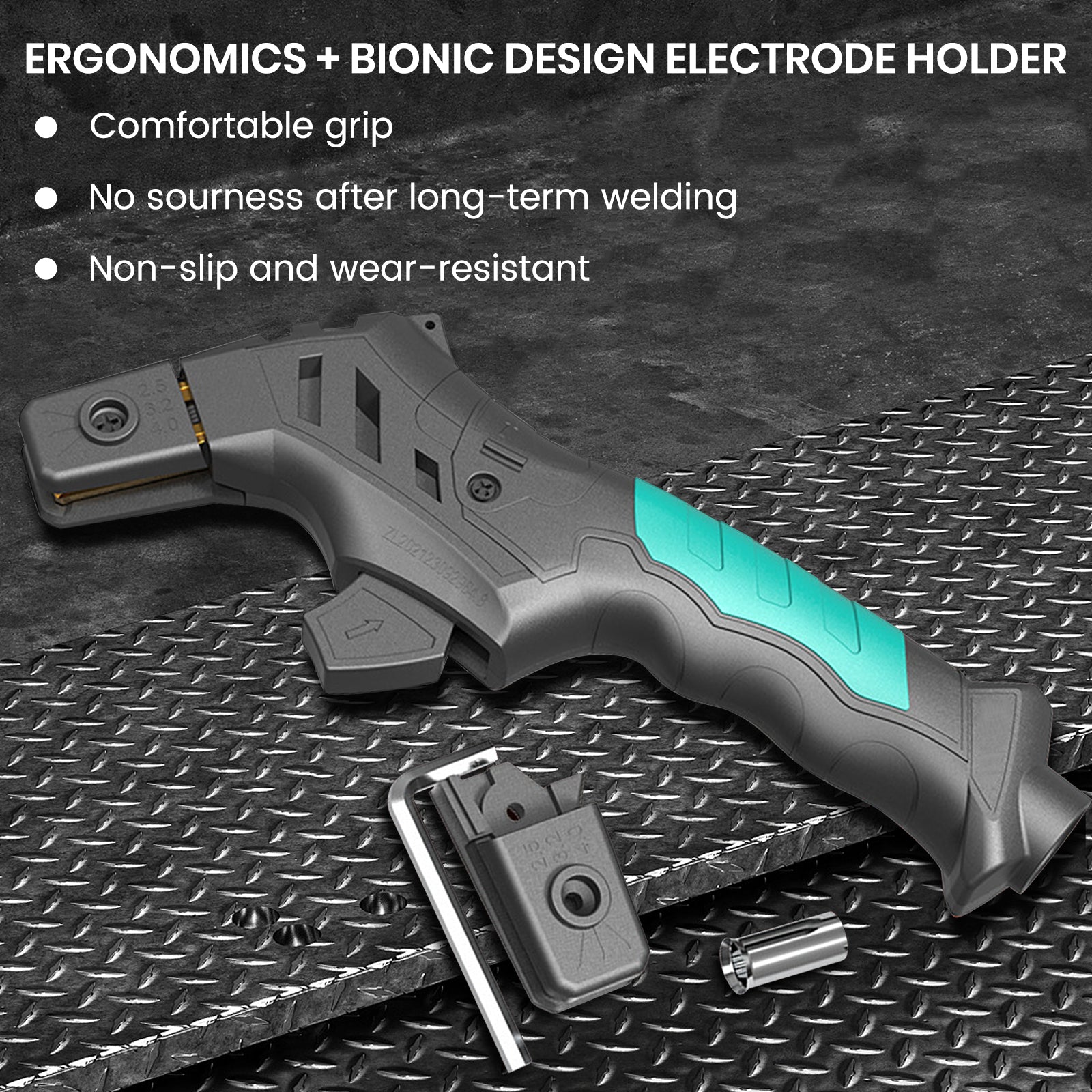 SSimder Seahorse HM 600A Professional Electrode Holder - Heavy Duty Welding Clamp for Arc Welding, Perfect for Metal Fabrication, Construction, and DIY Projects