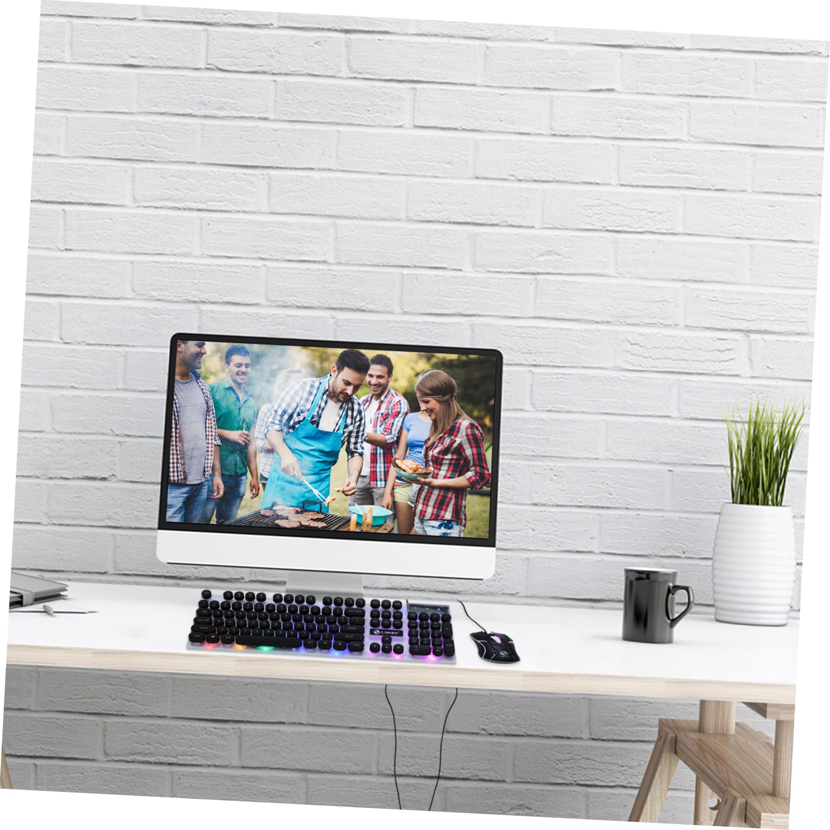 Uonlytech RGB Gaming Keyboard and Mouse Set - Backlit Wired USB Keyboard & Mouse Combo for PC, Laptop, Desktop - Perfect for Gaming, Office Work & Typing