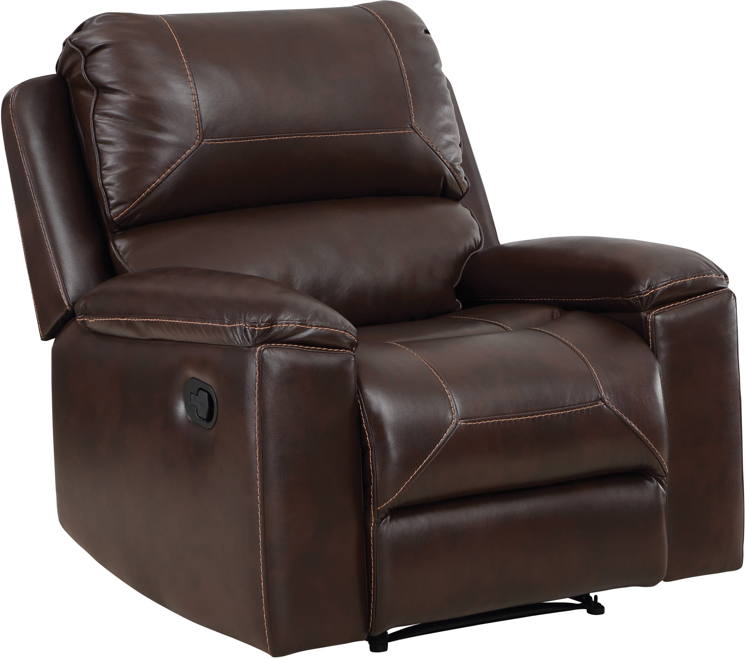 Office Star Santiago Recliner Chair - Ergonomic PU Leather Executive Office Chair with Adjustable Lumbar Support & Footrest - Perfect for Home Office, Gaming & Relaxation