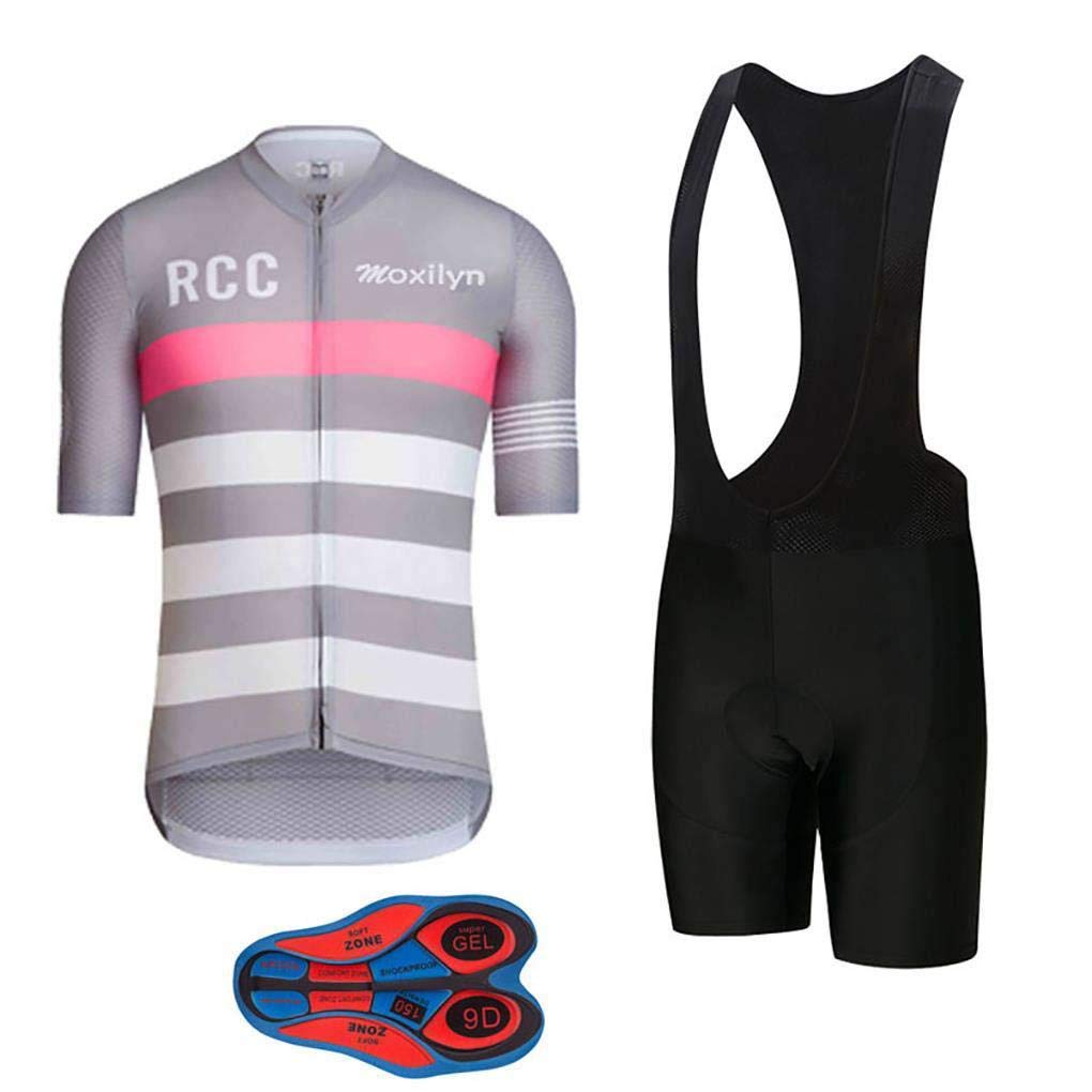 Men's Cycling Jersey & Bib Shorts Set - Quick-Dry, Full-Zip Road Bike Clothing for Training & Racing | Comfortable Bicycle Riding Gear for Outdoor Sports & Commuting