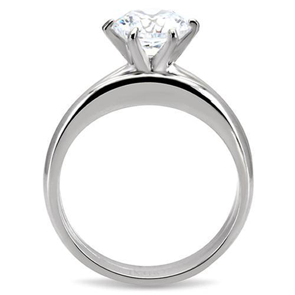 MABELLA Women's Stainless Steel Cubic Zirconia Round Cut Wedding & Engagement Ring Set - Elegant Bridal Jewelry for Proposals, Anniversaries & Special Occasions