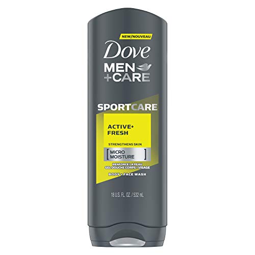 DOVE MEN + CARE SportCare Body Wash for Men - Active Fresh Scent, 17.9 fl oz - Effectively Removes Bacteria & Nourishes Skin - Ideal for Post-Workout, Gym & Active Lifestyles