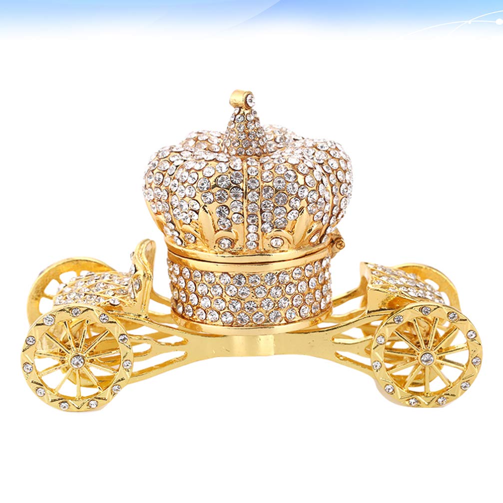 BESPORTBLE Rhinestone Jewelry Box - Crystal Pumpkin Carriage Trinket Box with Hinged Lid for Women & Girls | Elegant Jewelry Storage for Dresser, Vanity & Gift Giving