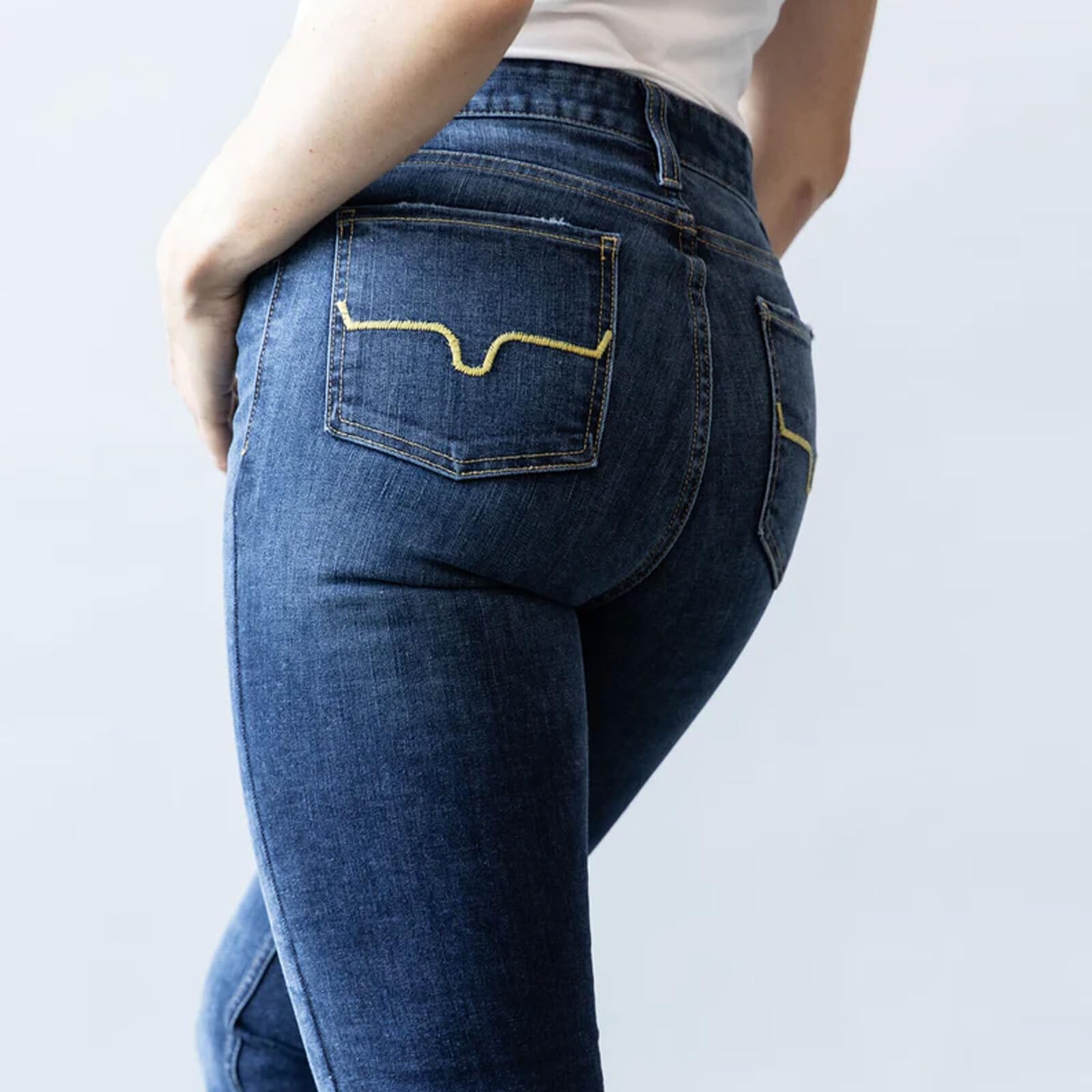 Kimes Ranch Women's Sarah High Rise Bootcut Jeans - Slim Fit, Dark Wash Blue Tri-Blend Denim for Western & Casual Wear | Perfect for Riding, Work & Everyday Comfort