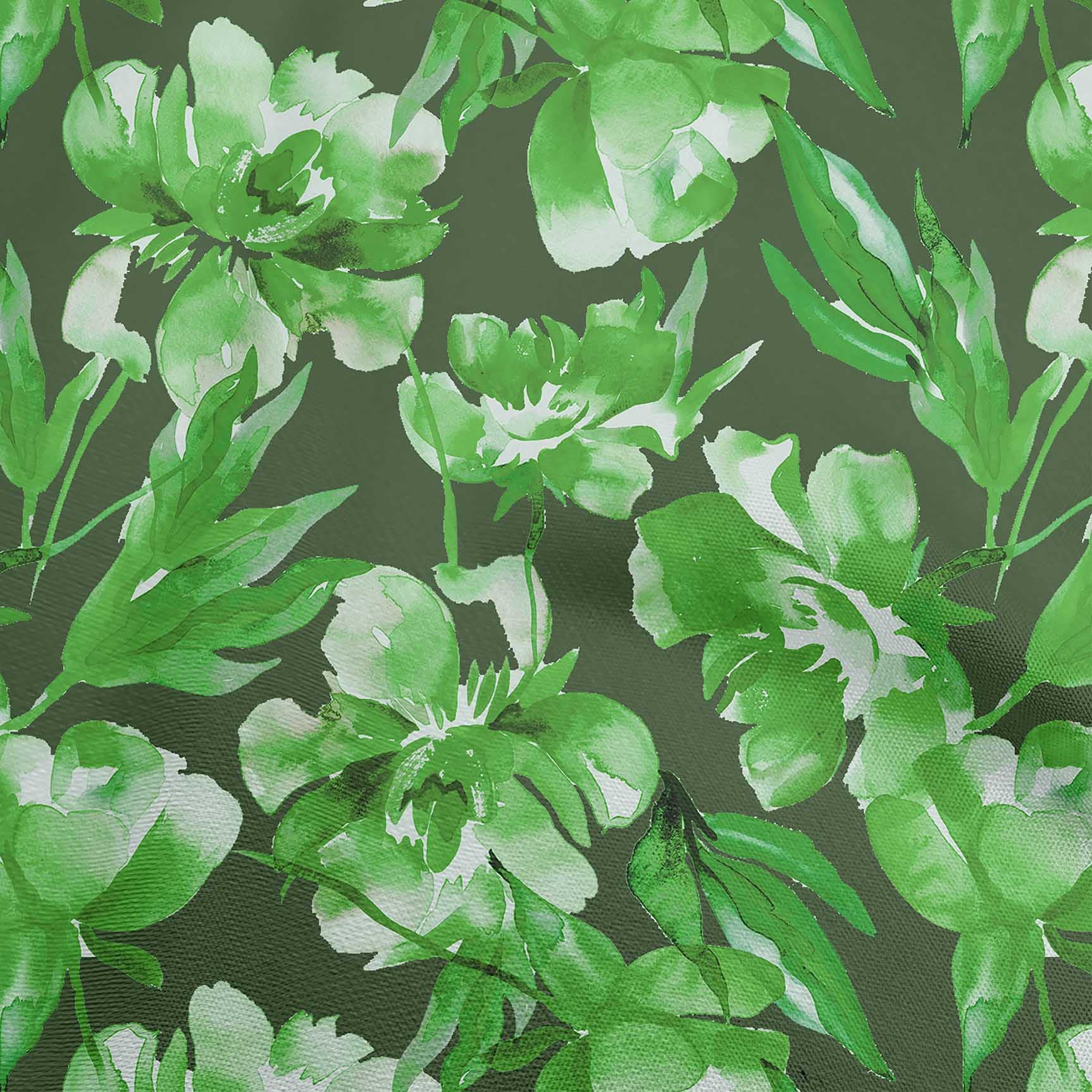 oneOone Polyester Spandex Floral Print Fabric - 56 Inch Wide Green Floral Craft Fabric for Sewing, Quilting & DIY Projects | Perfect for Dresses, Curtains & Home Decor