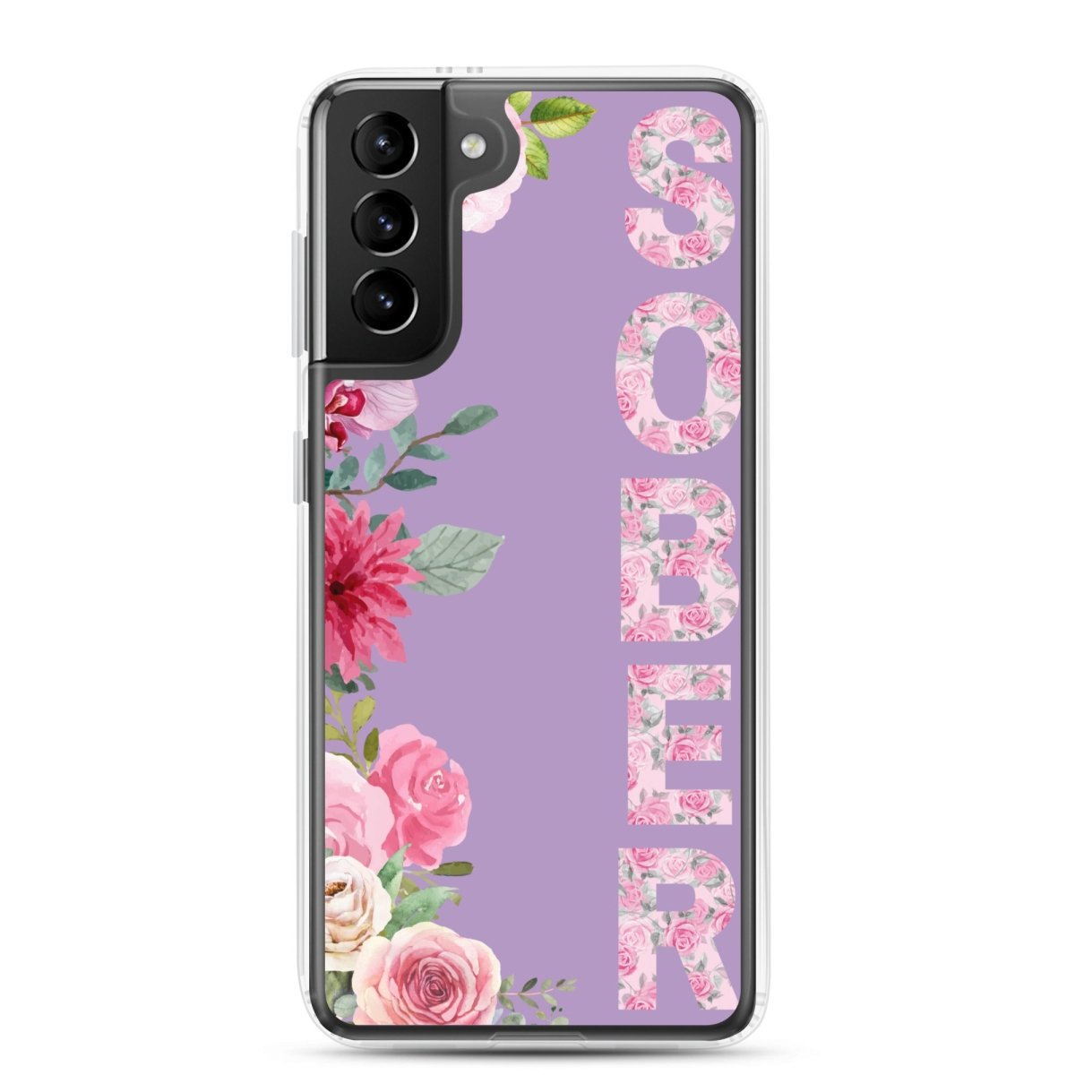 SOBER Rose Gold Chinoiserie Floral Samsung Phone Case - Clear Protective Cover for Galaxy S23/S22/S21 - Stylish & Durable for Everyday Use