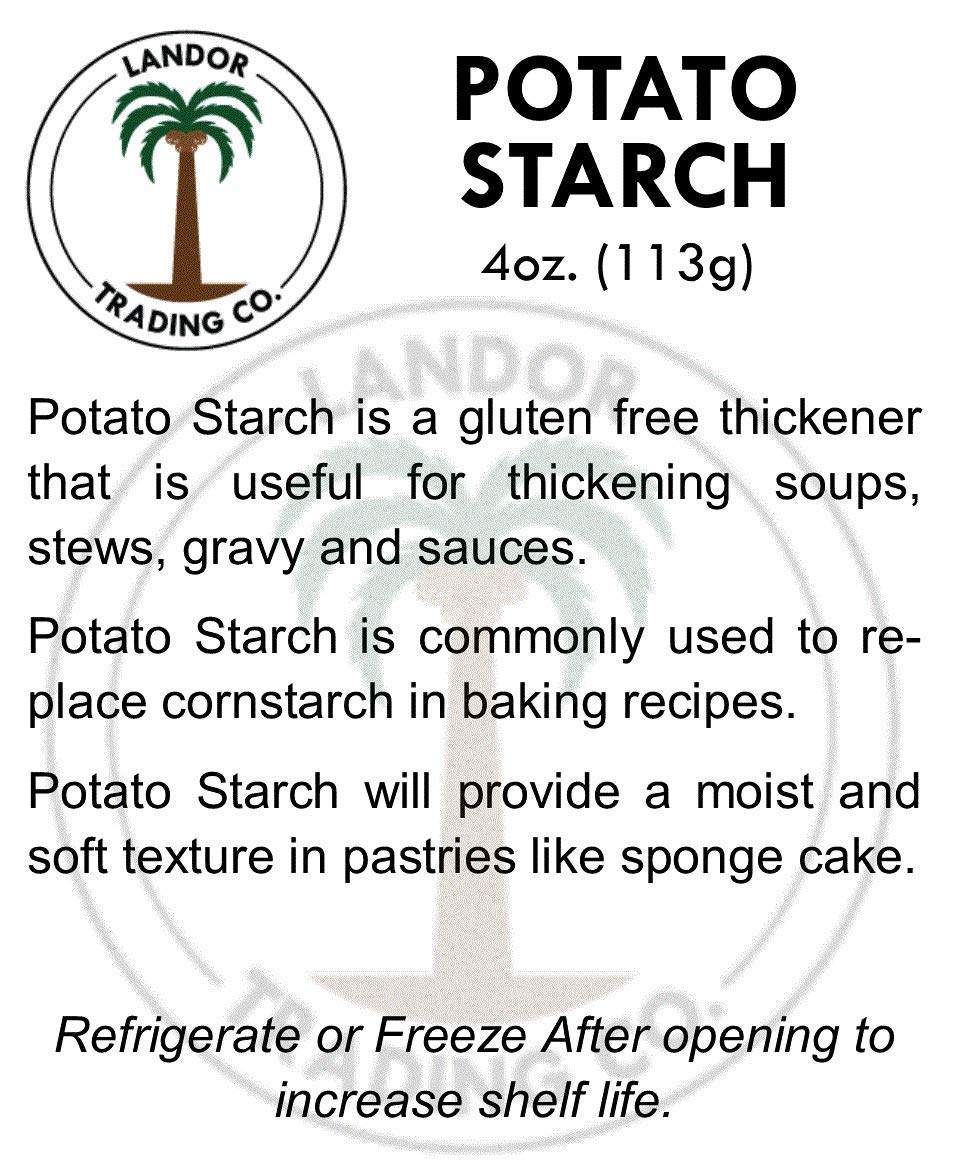 Organic Potato Starch 4 oz (113g) - Gluten-Free Cooking & Baking Thickener for Soups, Sauces, and Desserts