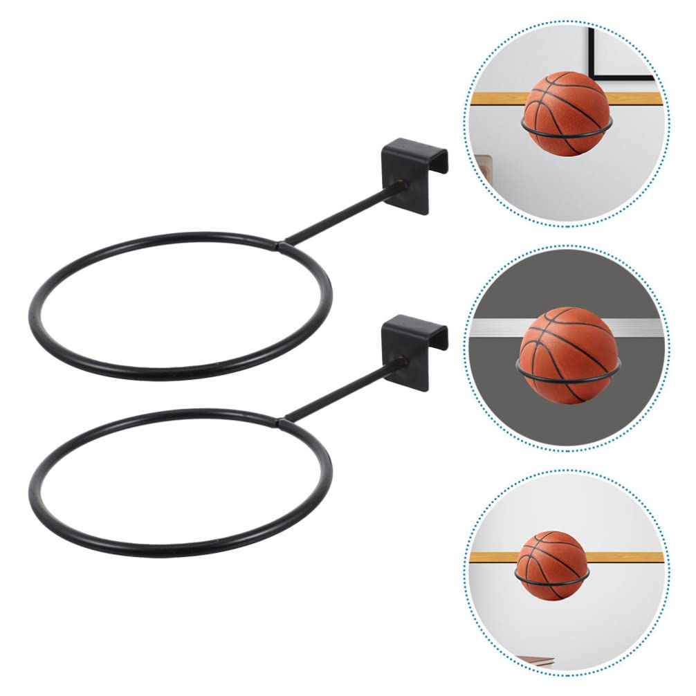 2pcs Metal Ball Rack - Wall Mount Basketball & Volleyball Holder for Sports & Fitness