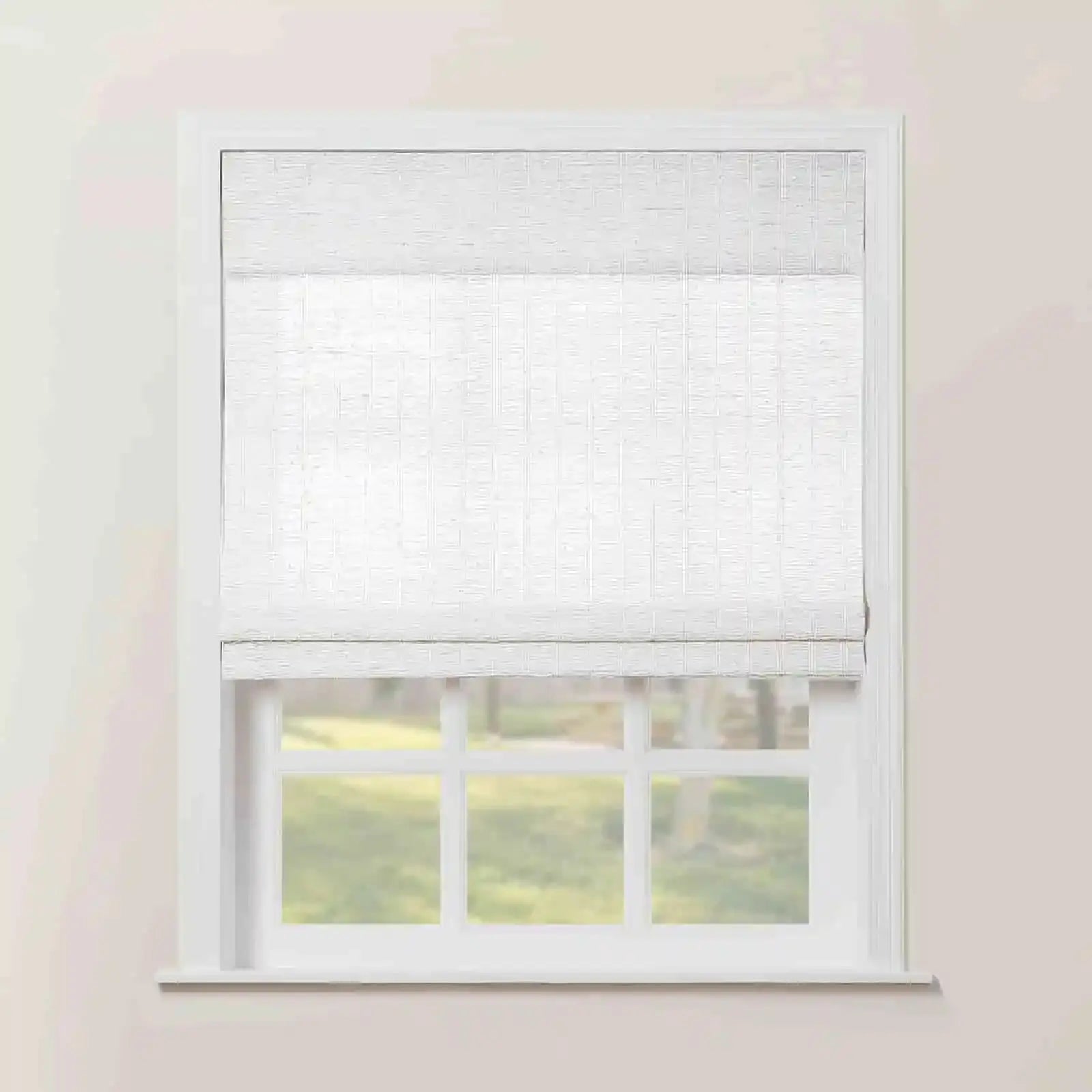 Rae Natural Ramie Flax Woven Wood Shades Series C - Eco-Friendly Window Coverings for Living Room, Bedroom & Office Decor