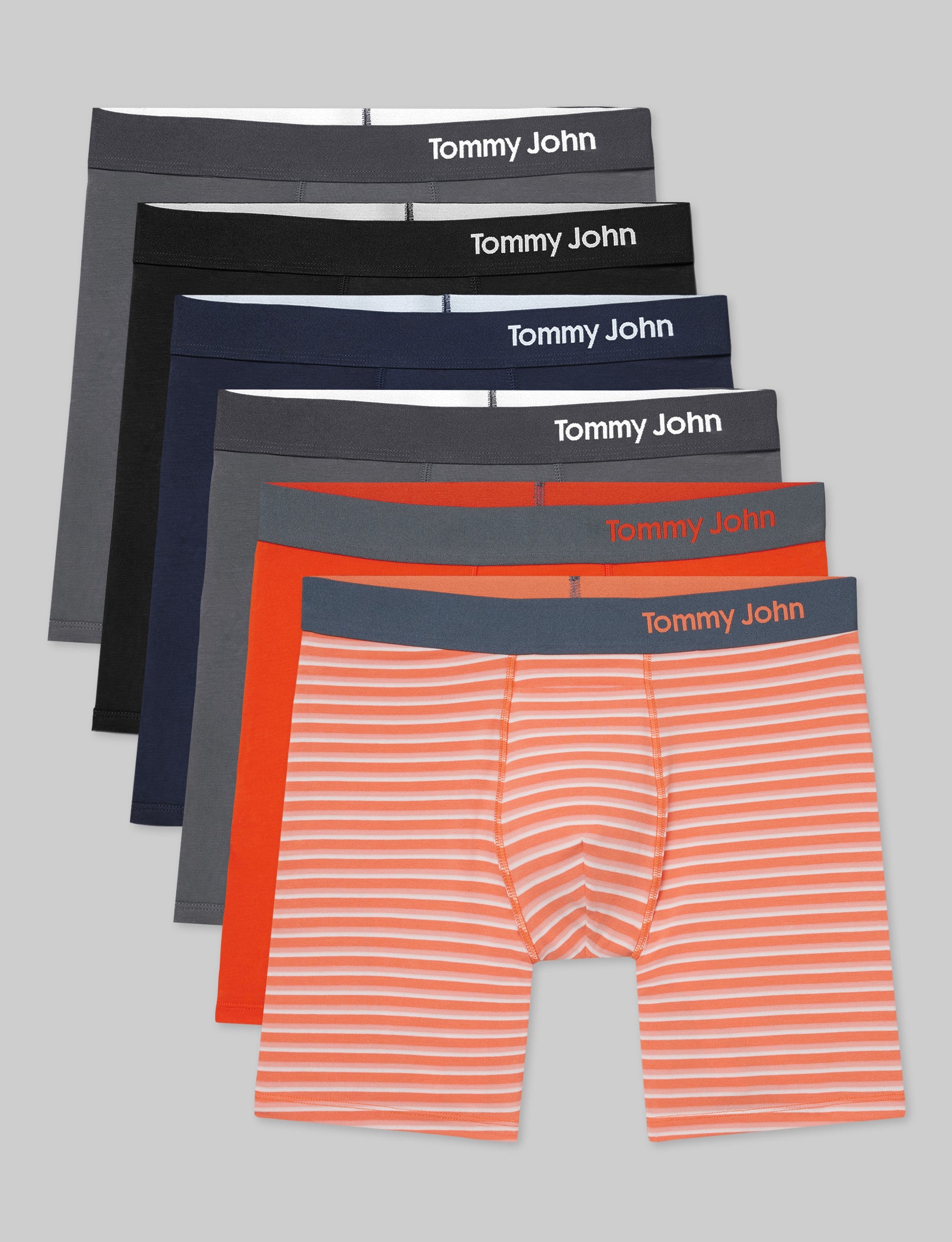 Breathable Cotton Mid-Length Boxer Briefs 6-Pack - Soft Men's Underwear for All-Day Comfort | Workout, Lounge & Everyday Wear