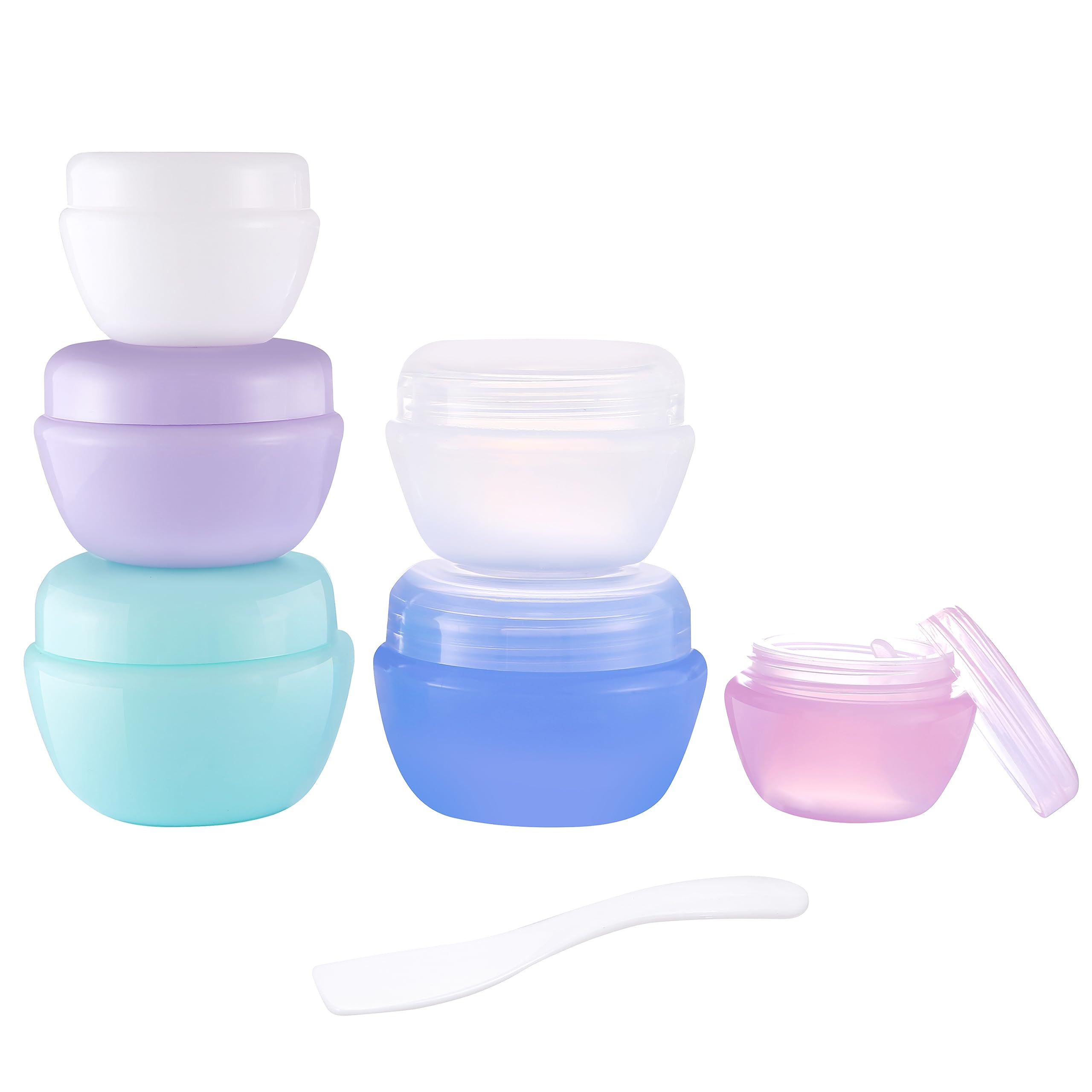TSA Approved Leak-proof Travel Toiletry Containers Set - 6 Pieces (0.35/0.7/1 oz) for Cosmetics, Makeup, Face & Body Creams | Portable Sample Jars with Secure Lids | Perfect for Air Travel, Gym Bags & On-the-Go Essentials