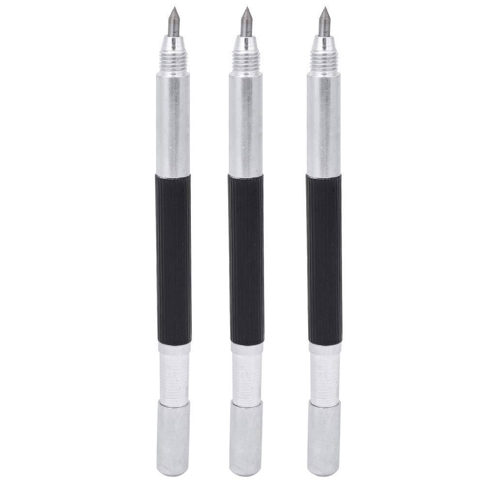 3-Piece Double Carbide Tip Scriber Pen Set - Metal Engraving Tool for Glass, Ceramic Tile, Wood & Metal Marking - Perfect for DIY Crafts, Jewelry Making & Home Renovation Projects