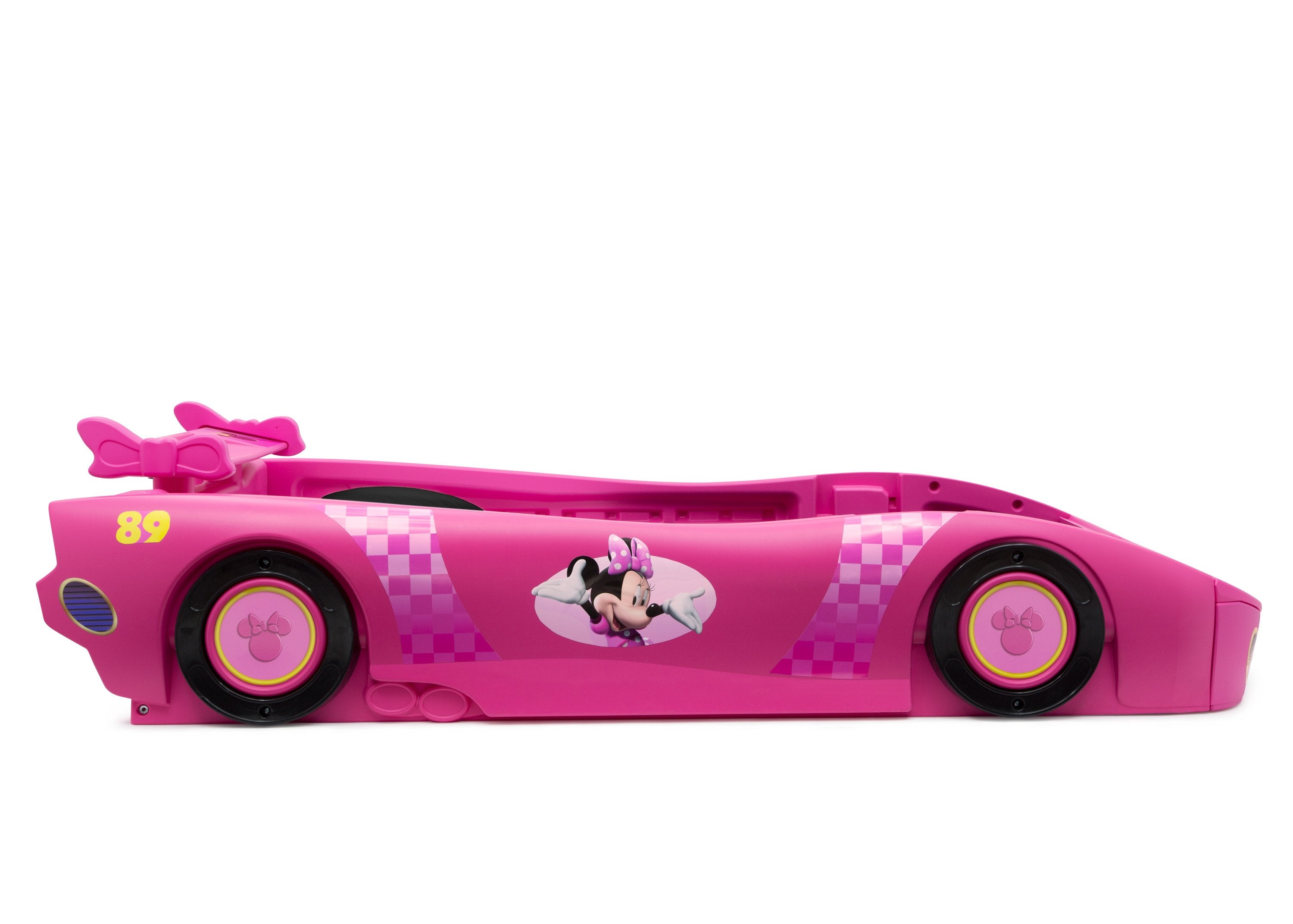 Minnie Mouse Twin Bed for Kids - Disney Princess Themed Car-Shaped Bed for Girls' Room Decor - Perfect for Toddler Bedrooms, Playrooms, and Disney-Themed Nurseries
