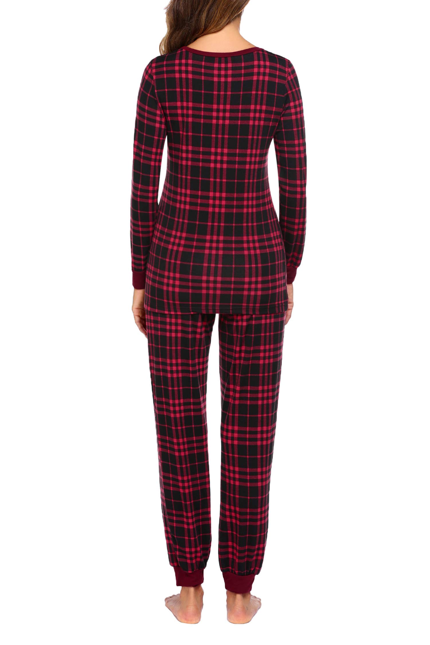 Ekouaer Women's Soft Long Sleeve Pajama Set with Pockets - Cozy Lounge PJS Outfit with Jogger Pants for Sleepwear, Loungewear & Home Comfort