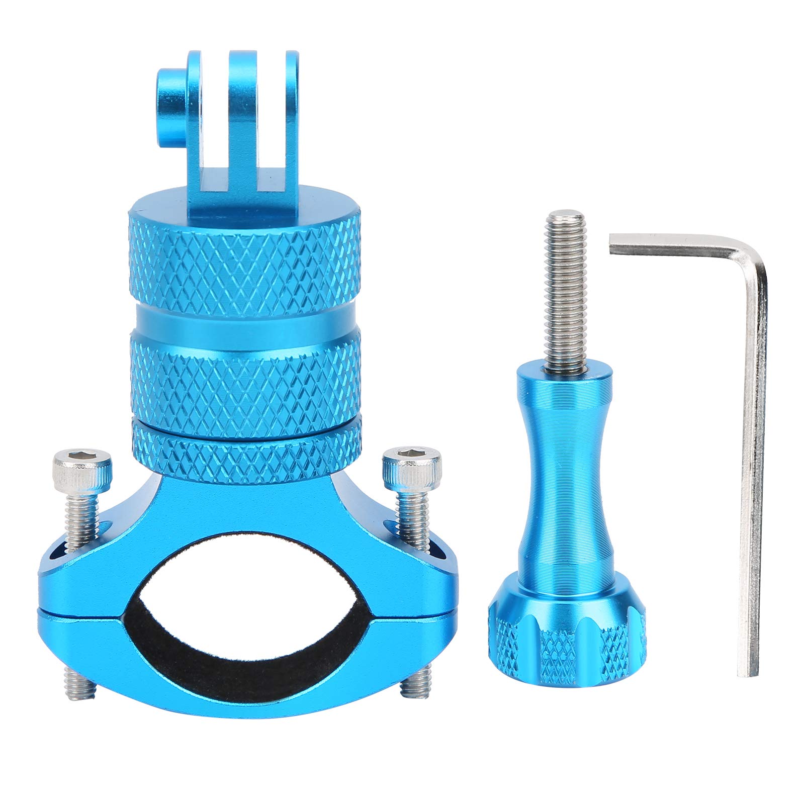 **360° Rotatable Aluminum Alloy Action Camera Stand - Bike & Motorcycle Mount for GoPro, DJI, and Sports Cameras - Perfect for Cycling, Vlogging, and Outdoor Adventures (Blue)**