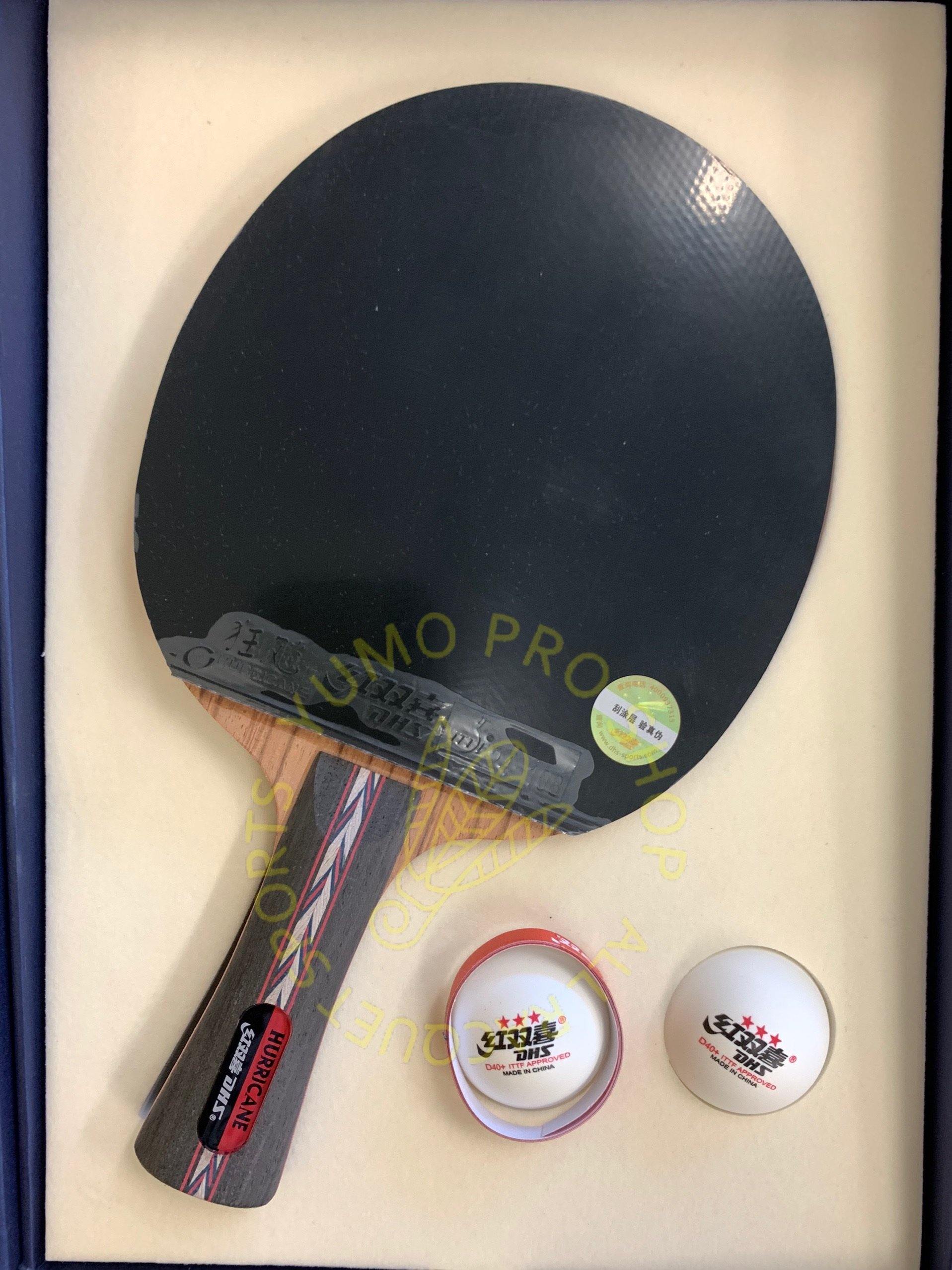 DHS Hurricane No.6 Shakehand Table Tennis Racket Set - Professional Ping Pong Paddle with Case for Indoor/Outdoor Play, Training & Competitive Matches