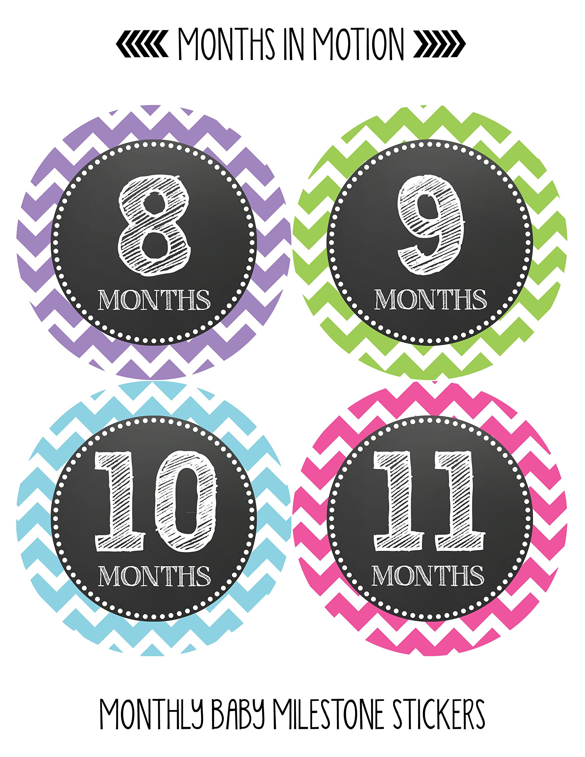 Baby Monthly Milestone Stickers - Newborn Girl Growth Tracking Stickers - Set of 20 Adhesive Photo Props for First Year Memories - Perfect for Baby Photo Shoots, Scrapbooking & Nursery Decor