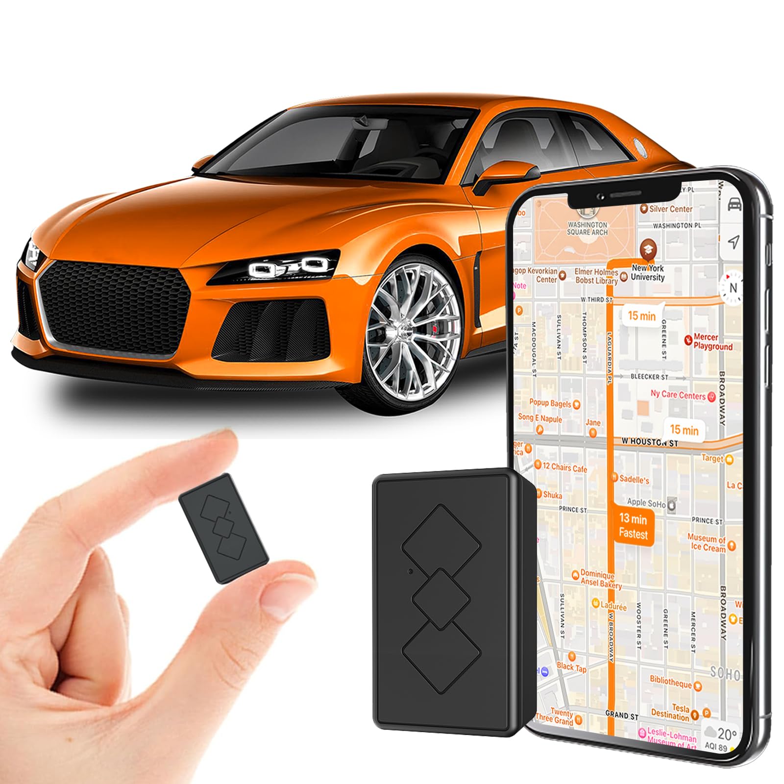 2025 New Mini Car GPS Tracker - Real-Time Portable Magnetic Vehicle Tracking Device with No Monthly Fee | Global Coverage for Kids, Pets, Trucks & Assets | Perfect for Travel, Fleet Management & Anti-Theft Protection