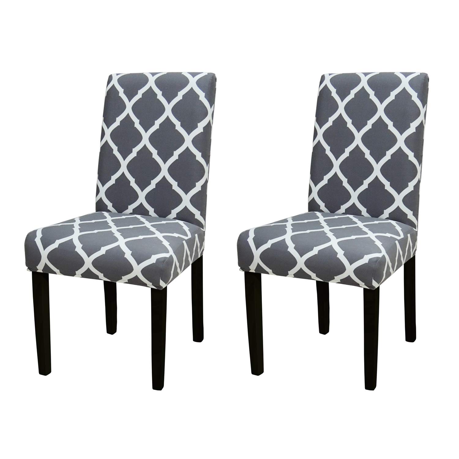 Stretch Dining Chair Covers - Washable & Removable Slipcovers for Parson Chairs (Set of 2) | Perfect for Dining Room, Party, Banquet, Hotel & Wedding Ceremonies | Style 18