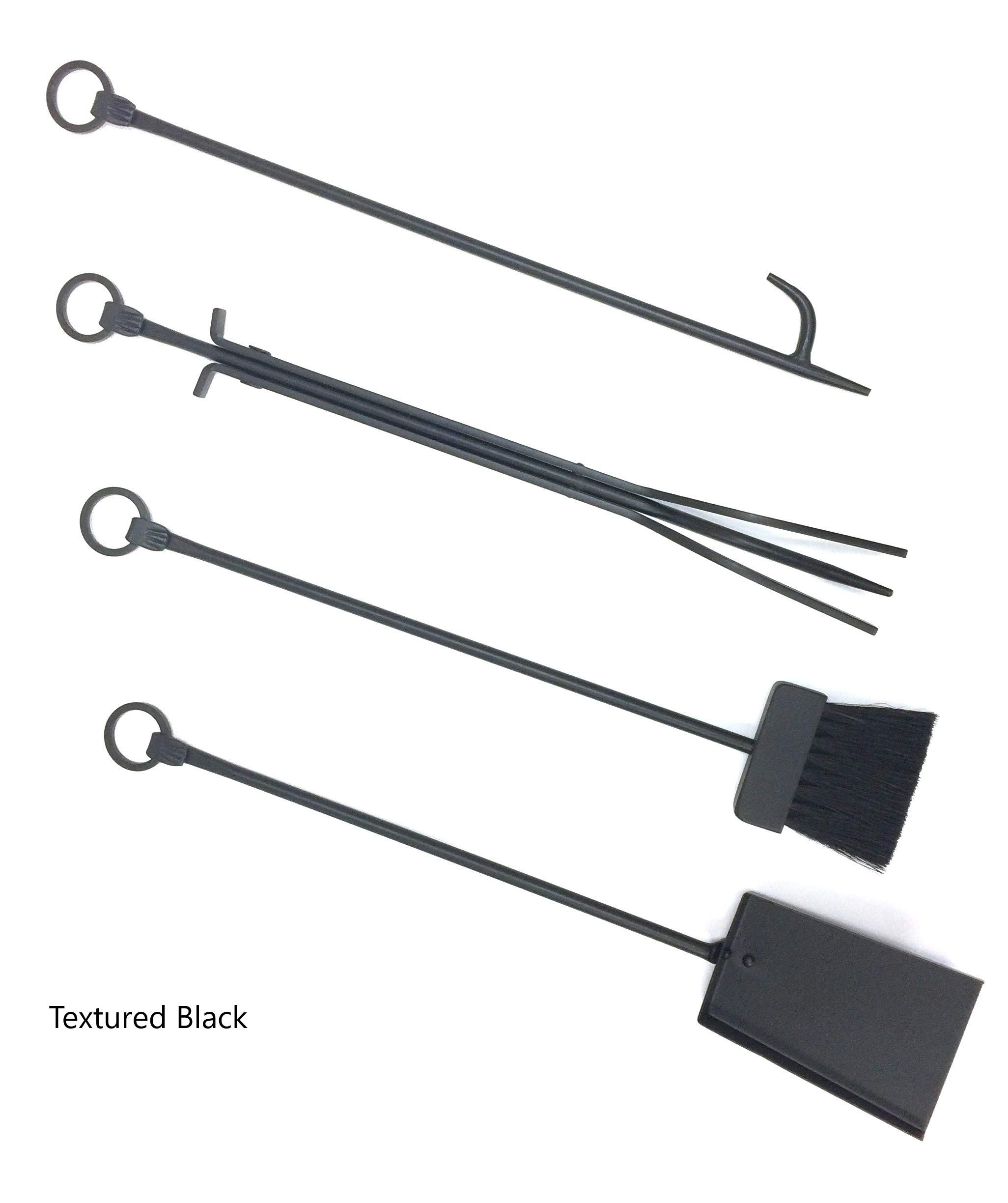 Premium Solar Bronze Fireplace Tool Set - Heavy Duty Fireplace Tools with Stand for Indoor & Outdoor Use - Perfect for Fireplace, Fire Pit, and Wood Stove Maintenance