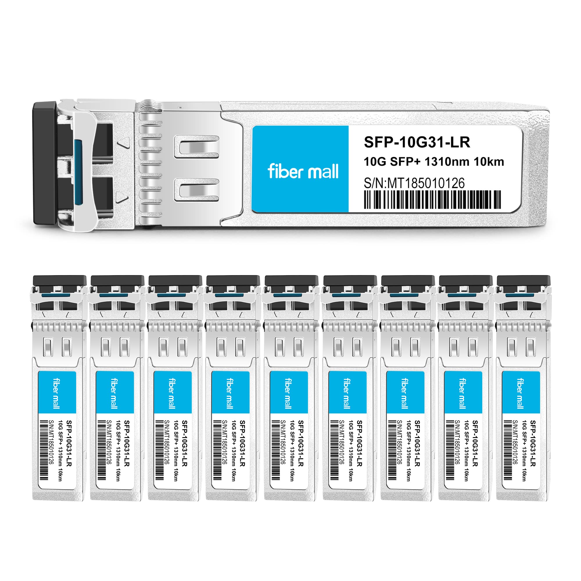 HPE ProCurve J9151A & Aruba J9151D/J9151E/J9151ECM 10G SFP+ LR Fiber Optic Transceiver - 10GBASE-LR 1310nm 10km Single Mode DOM (10-Pack) for Data Center & Enterprise Network Upgrades