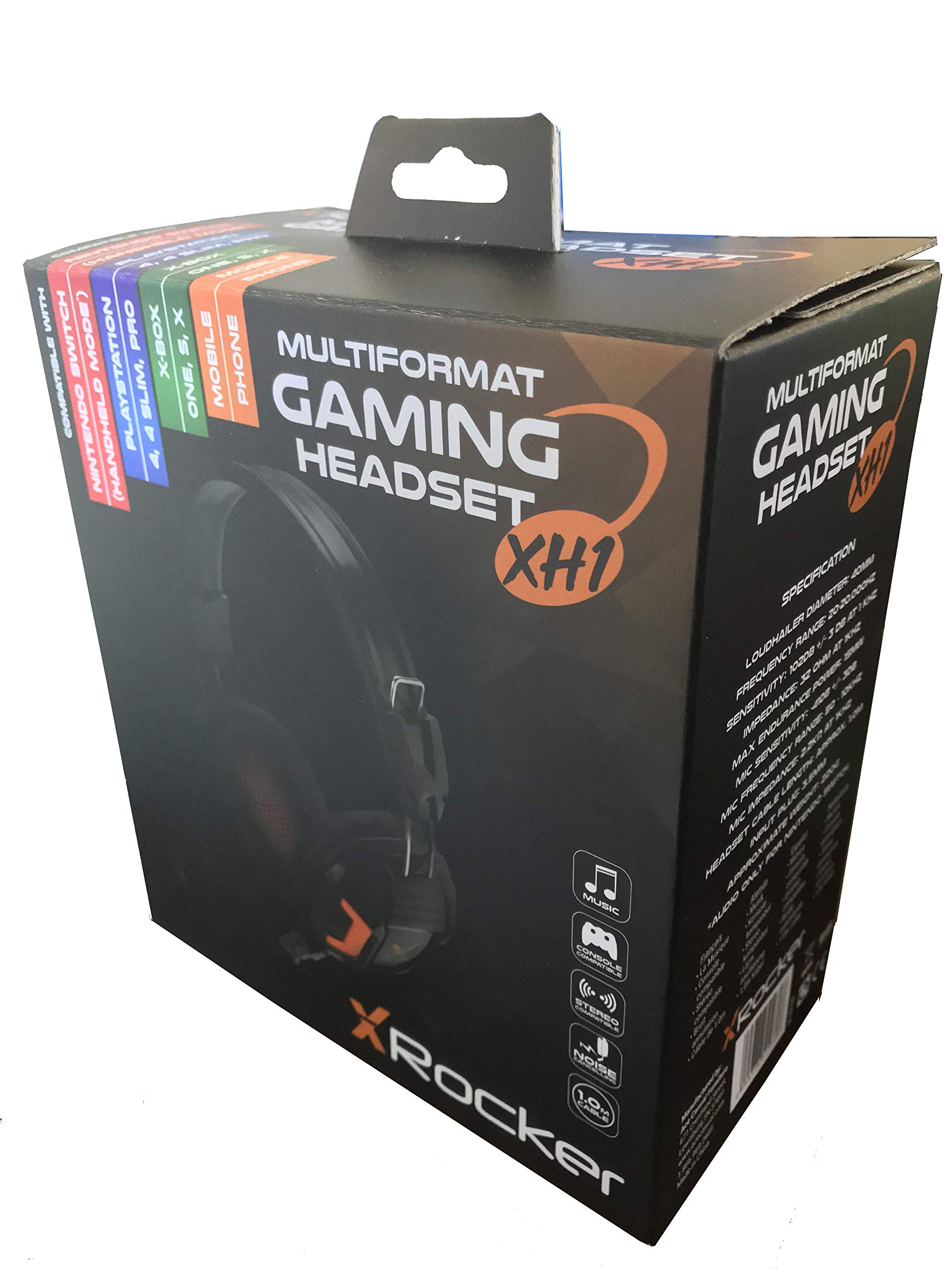 X Rocker Pro Gaming Headset with Noise-Canceling Mic - Over-Ear Stereo Headphones for PC, PS5, Xbox & Streaming - Black/Orange - Perfect for Esports, Live Streaming & Late-Night Gaming Sessions
