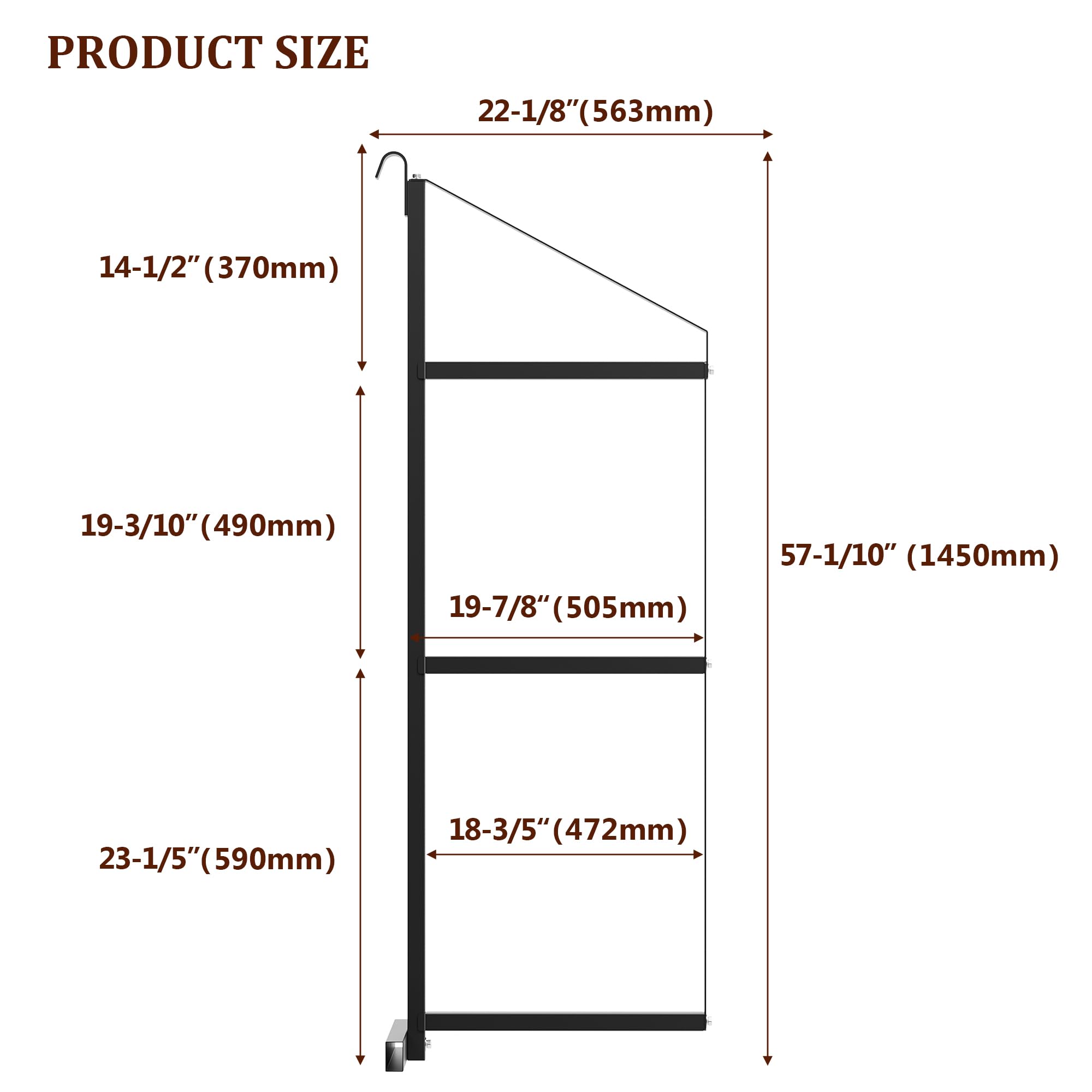 GARVEE 2-Pack Heavy Duty Shipping Container Shelving Brackets - 3 Tier 22