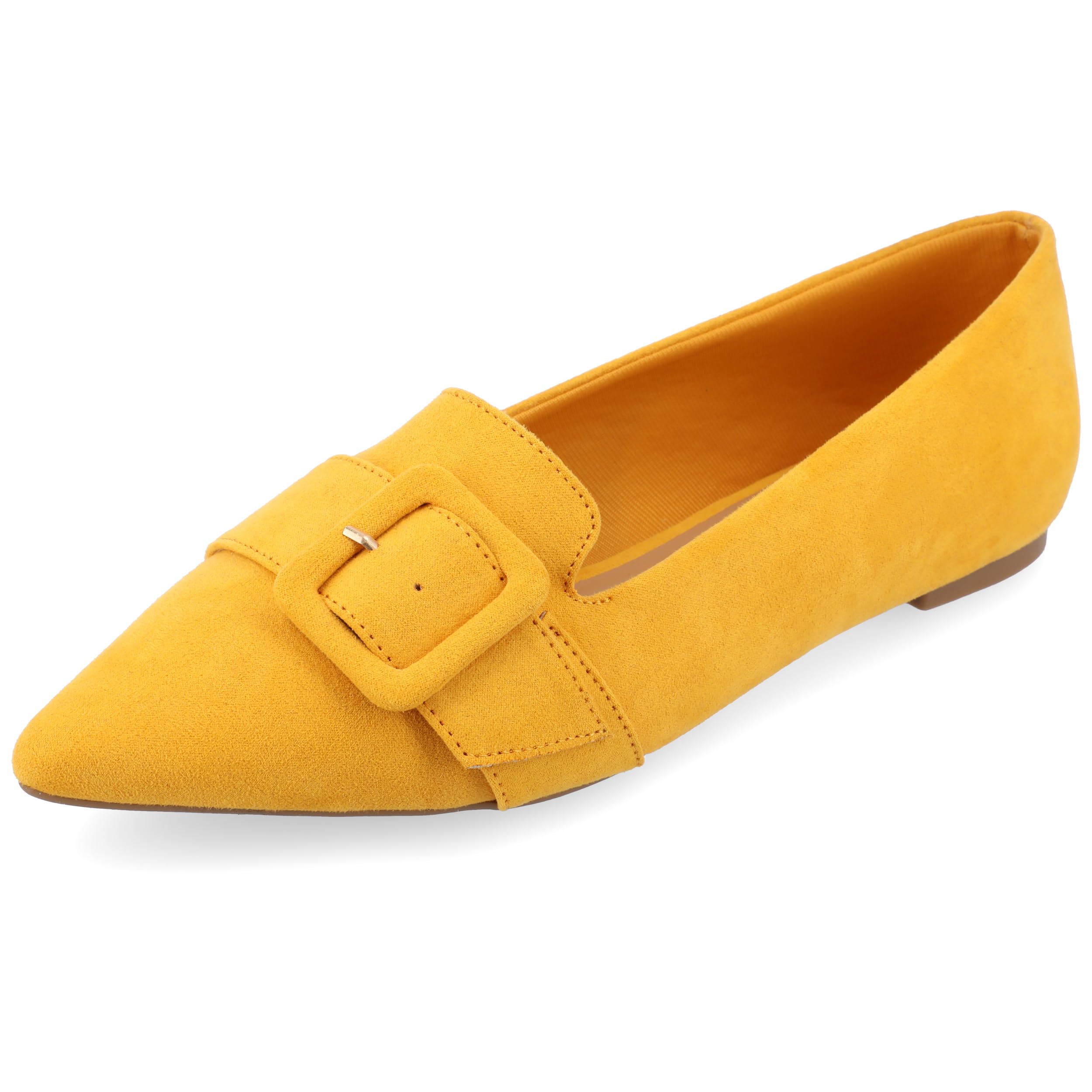 Journee Collection Women's Comfortable Ballet Flats - Lightweight Slip-On Shoes for Work, Travel & Everyday Wear