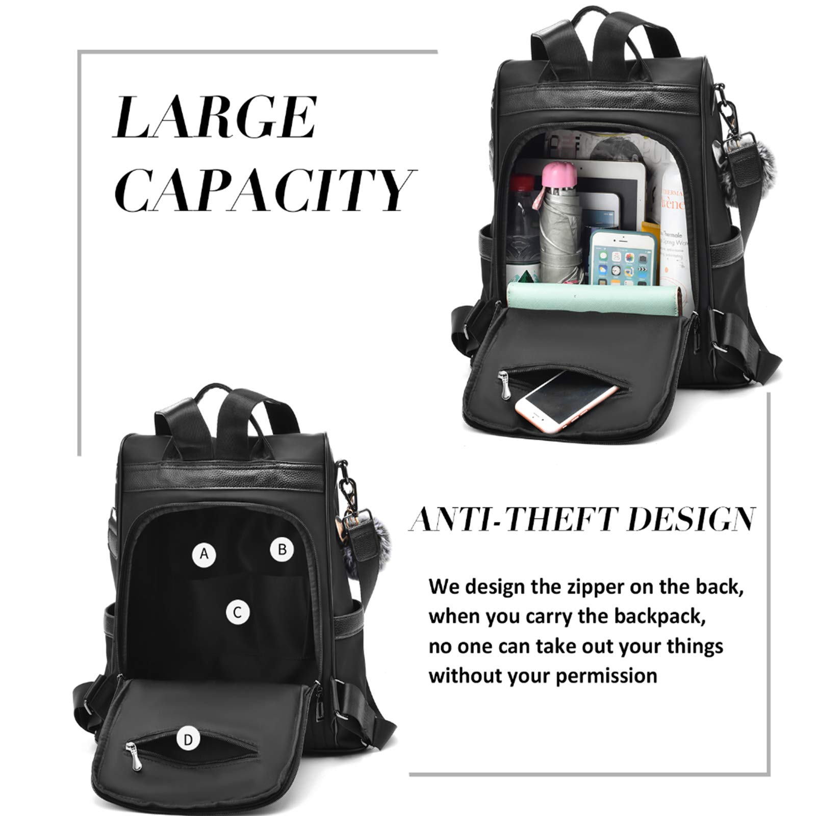 Anti-Theft Women's Backpack Purse - Lightweight Travel Shoulder Bag Satchel Handbag for Daily Use, Shopping & Commuting | Perfect for Work, College & Weekend Getaways