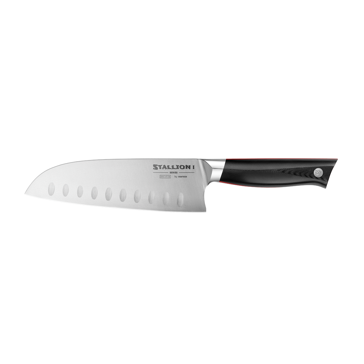 Premium Stallion Santoku Knife 7 Inch - Japanese High Carbon Stainless Steel Chef's Knife - Razor Sharp Blade for Slicing, Dicing & Mincing - Perfect for Home Kitchen & Professional Cooking