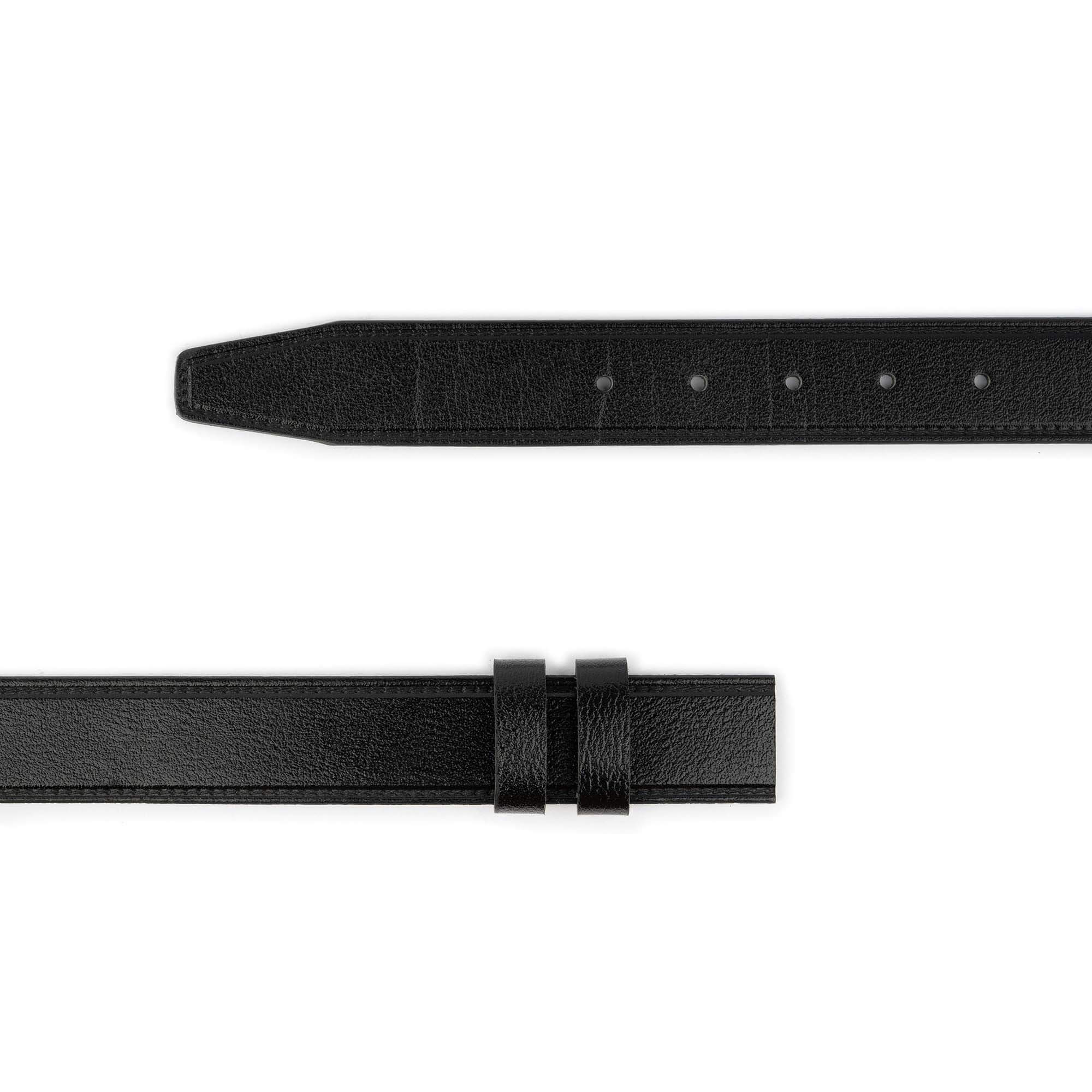 Premium Black Buffalo Leather Adjustable Belt Strap - Compatible with Cartier Buckles | Classic & Stylish Accessory for Men's Formal Wear & Business Attire
