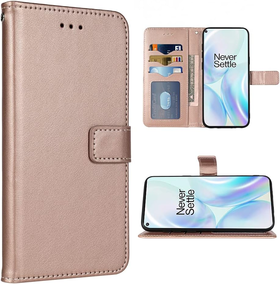 OnePlus 8 Pro 5G Leather Wallet Case with Wrist Strap & Lanyard - Premium Flip Cover for Phone Protection - Perfect for Travel, Work, and Everyday Use