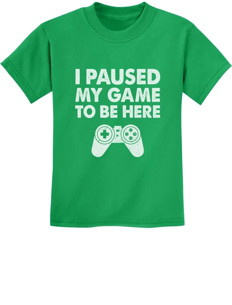 Kids Gamer T-Shirt - I Paused My Game to Be Here - Funny Gaming Gift for Boys & Youth - Perfect for Birthday Parties & Video Game Events