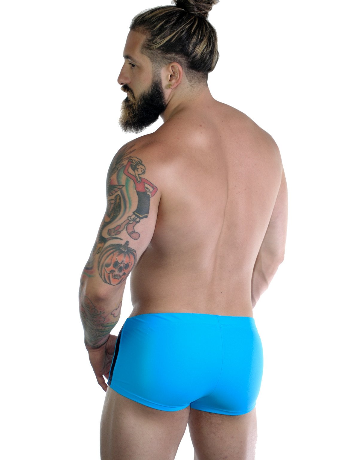 Wildmant Sportivo Square Cut Teal - Premium Men's Swim Trunks for Beach, Pool & Summer Vacations